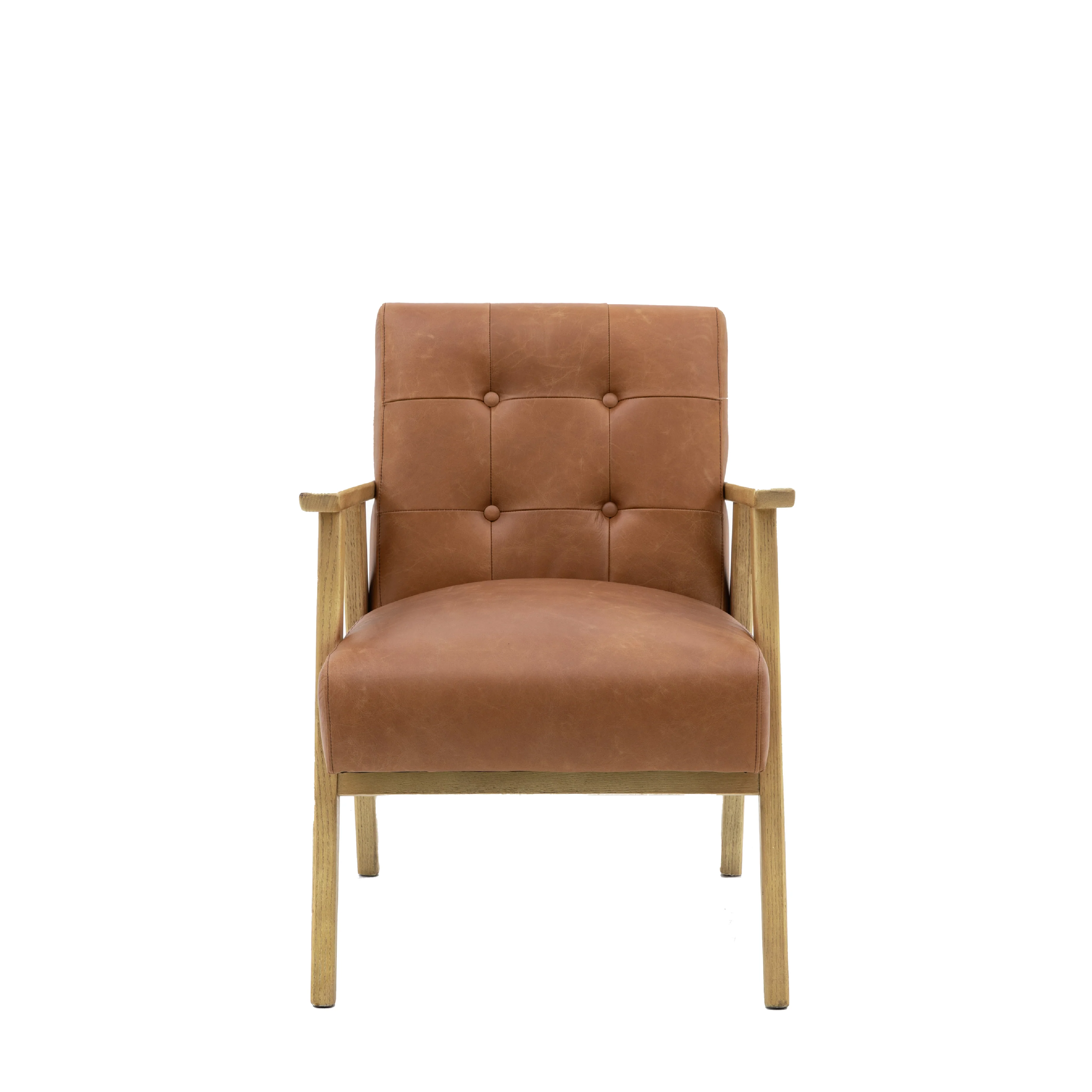 Blackhall Scandi Leather Armchair | Antique Brown - Image 3