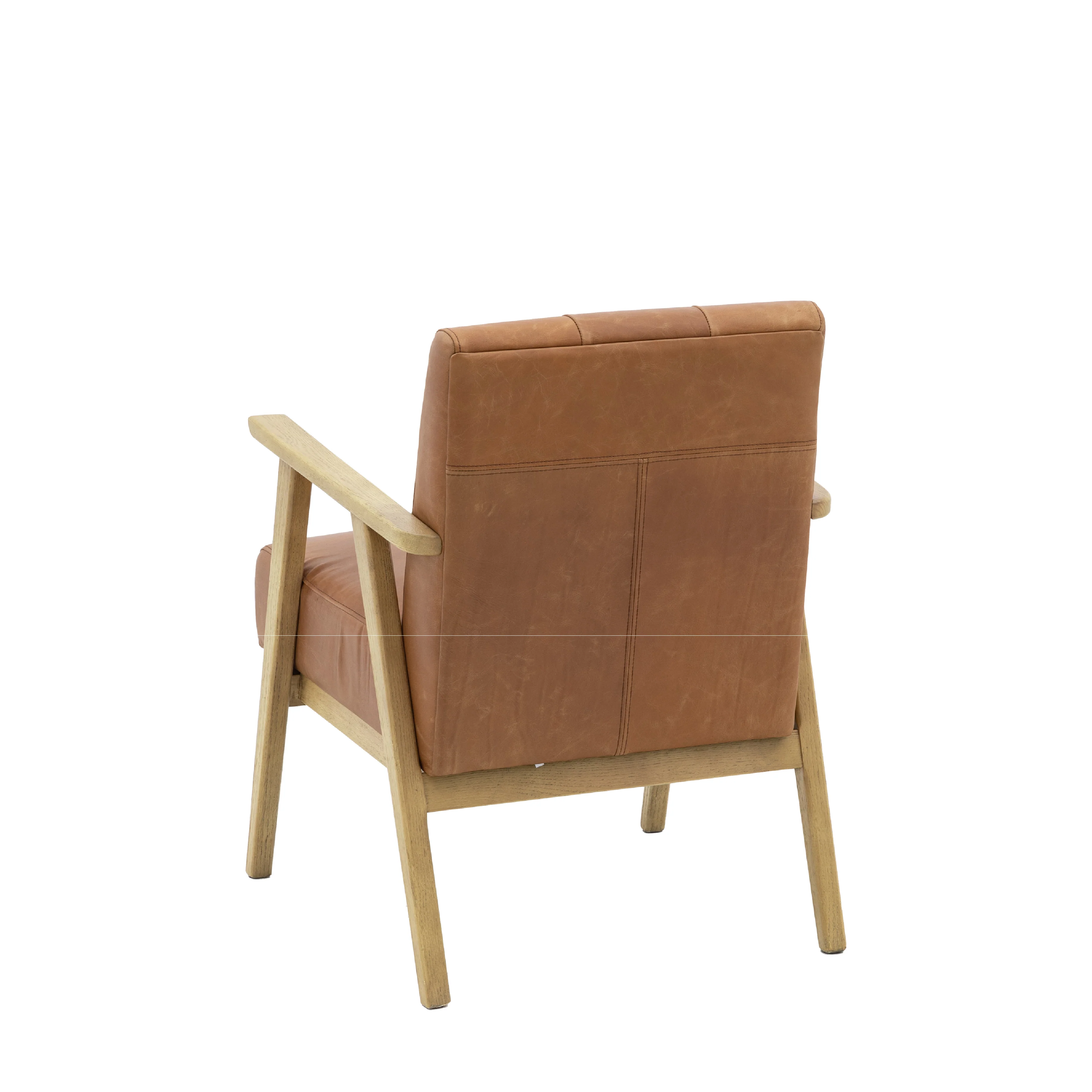 Blackhall Scandi Leather Armchair | Antique Brown - Image 4