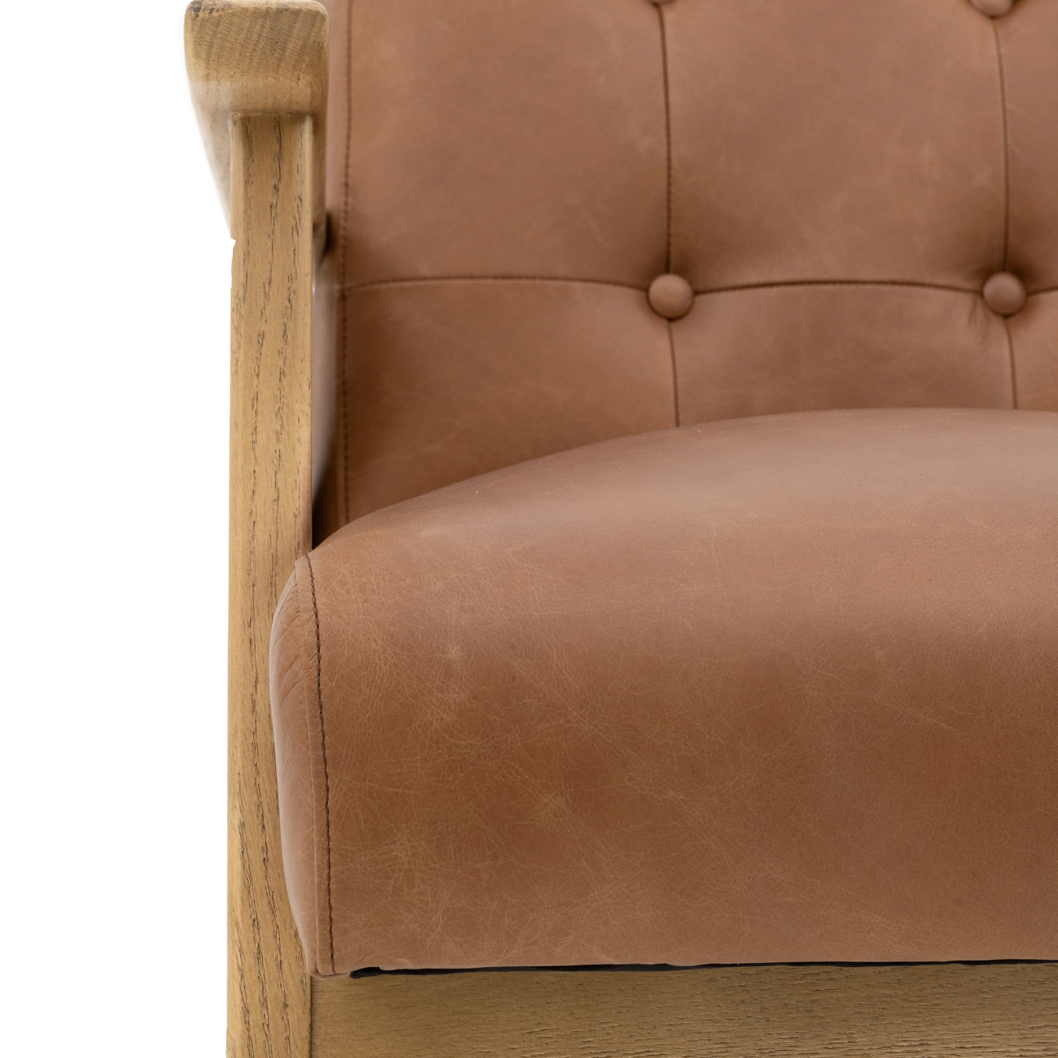Blackhall Scandi Leather Armchair | Antique Brown - Image 5