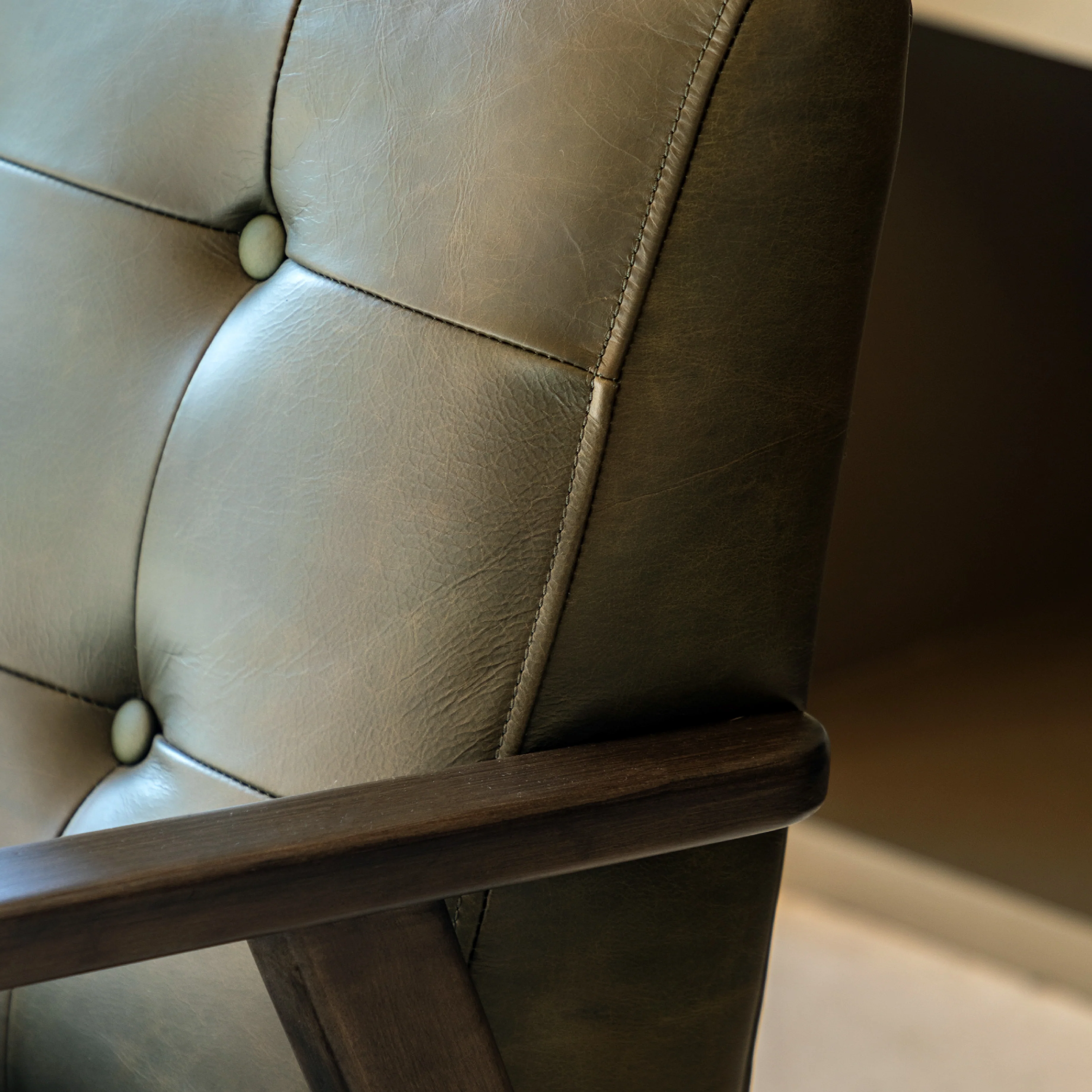 Blackhall Scandi Leather Armchair | Heritage Green - Image 2