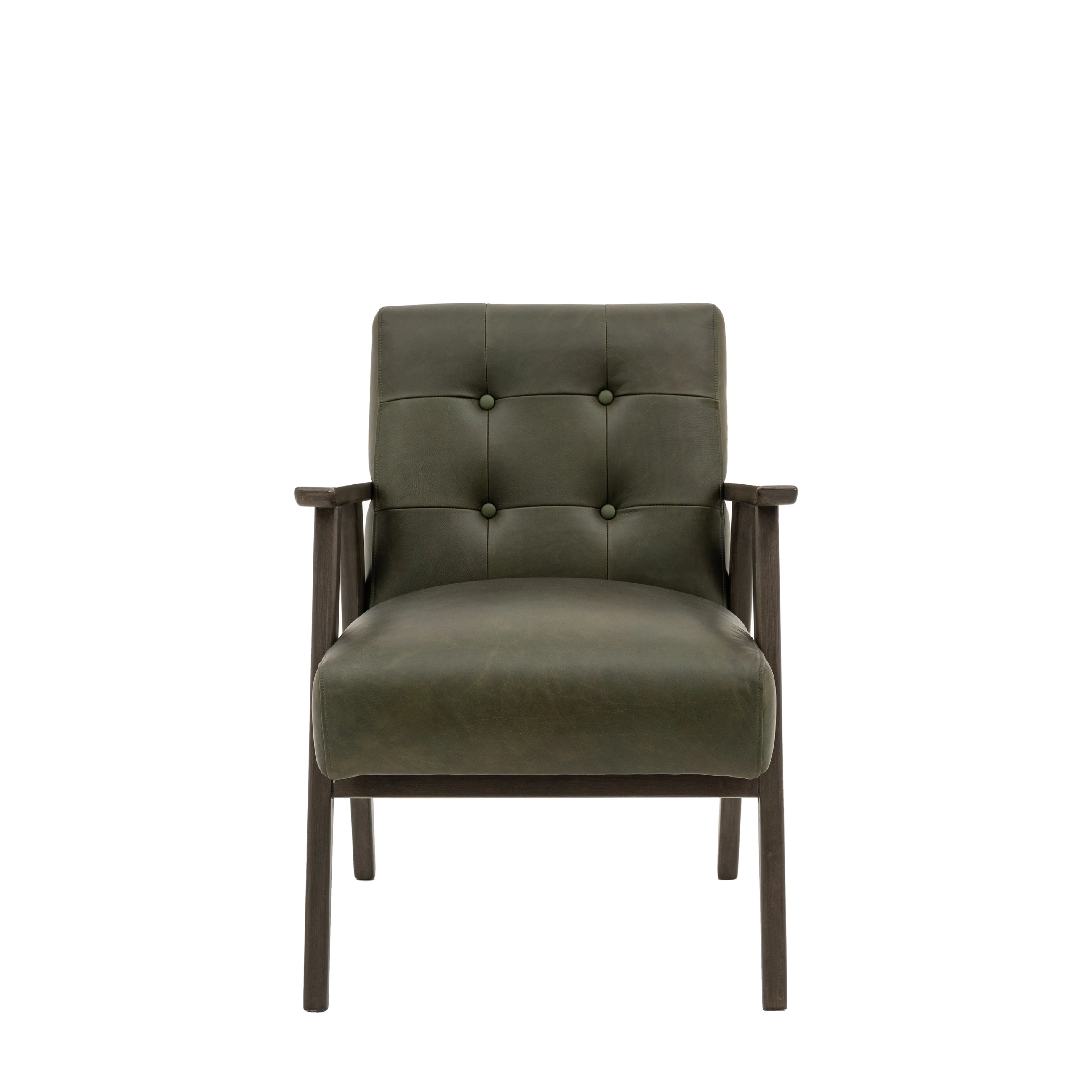 Blackhall Scandi Leather Armchair | Heritage Green - Image 3