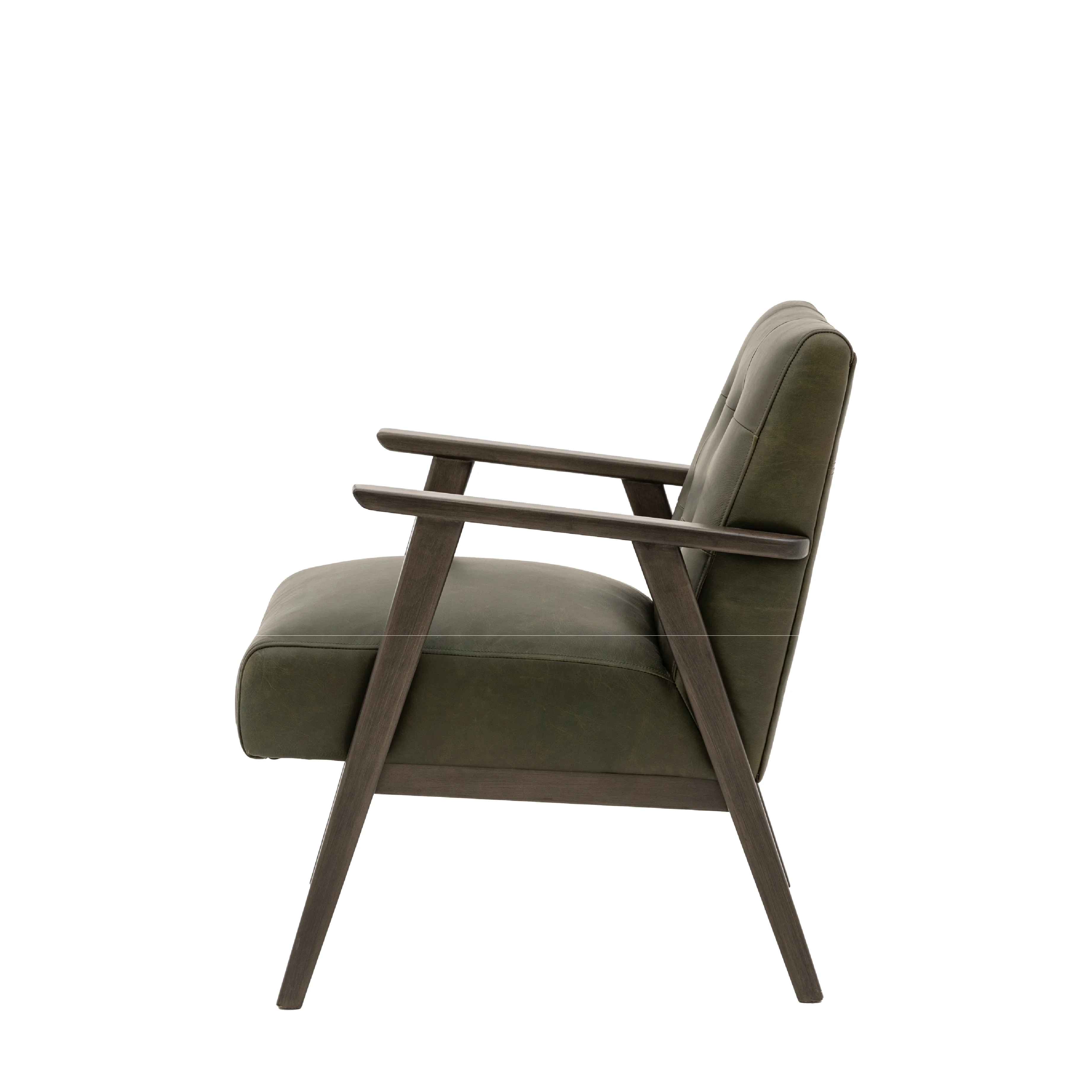 Blackhall Scandi Leather Armchair | Heritage Green - Image 4