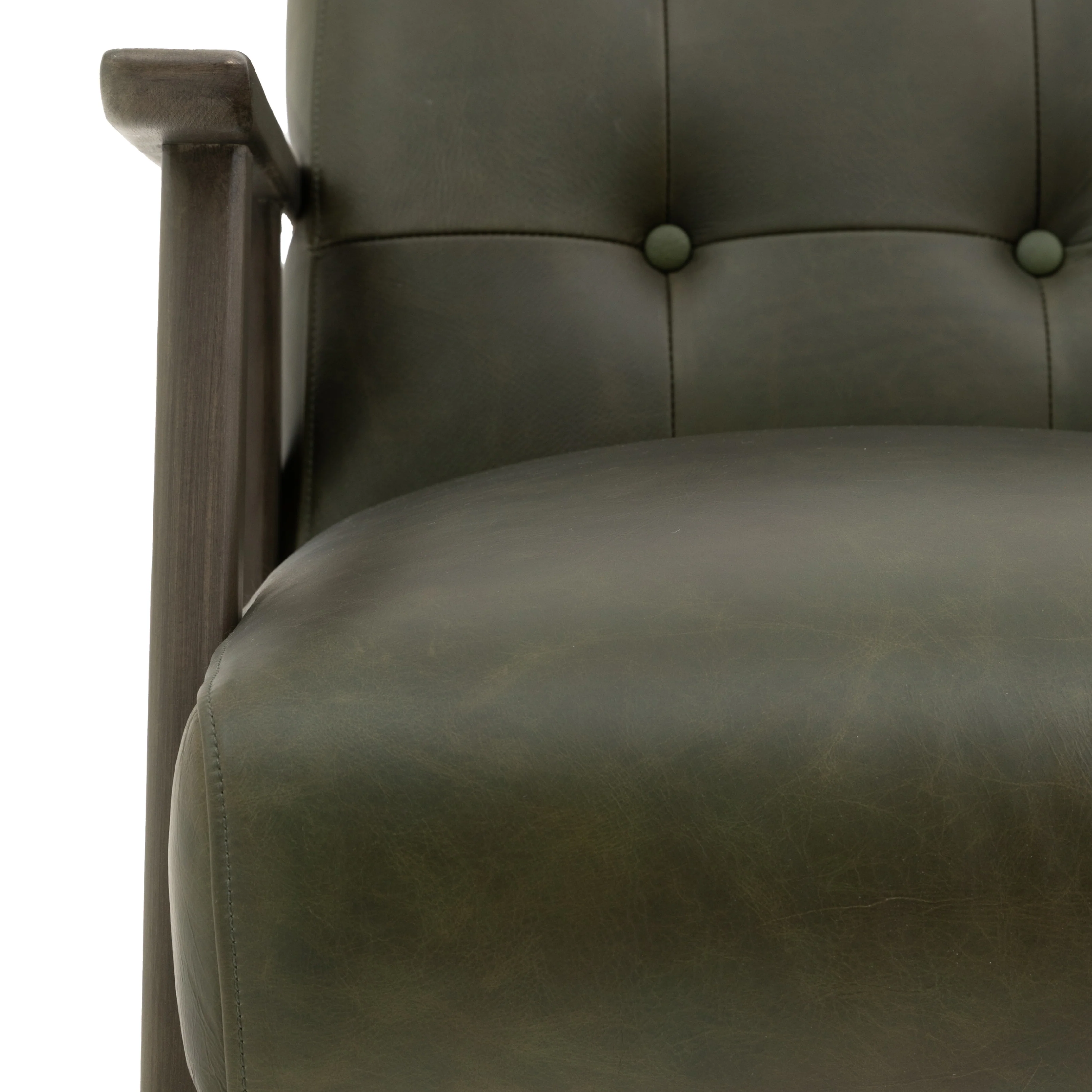 Blackhall Scandi Leather Armchair | Heritage Green - Image 5