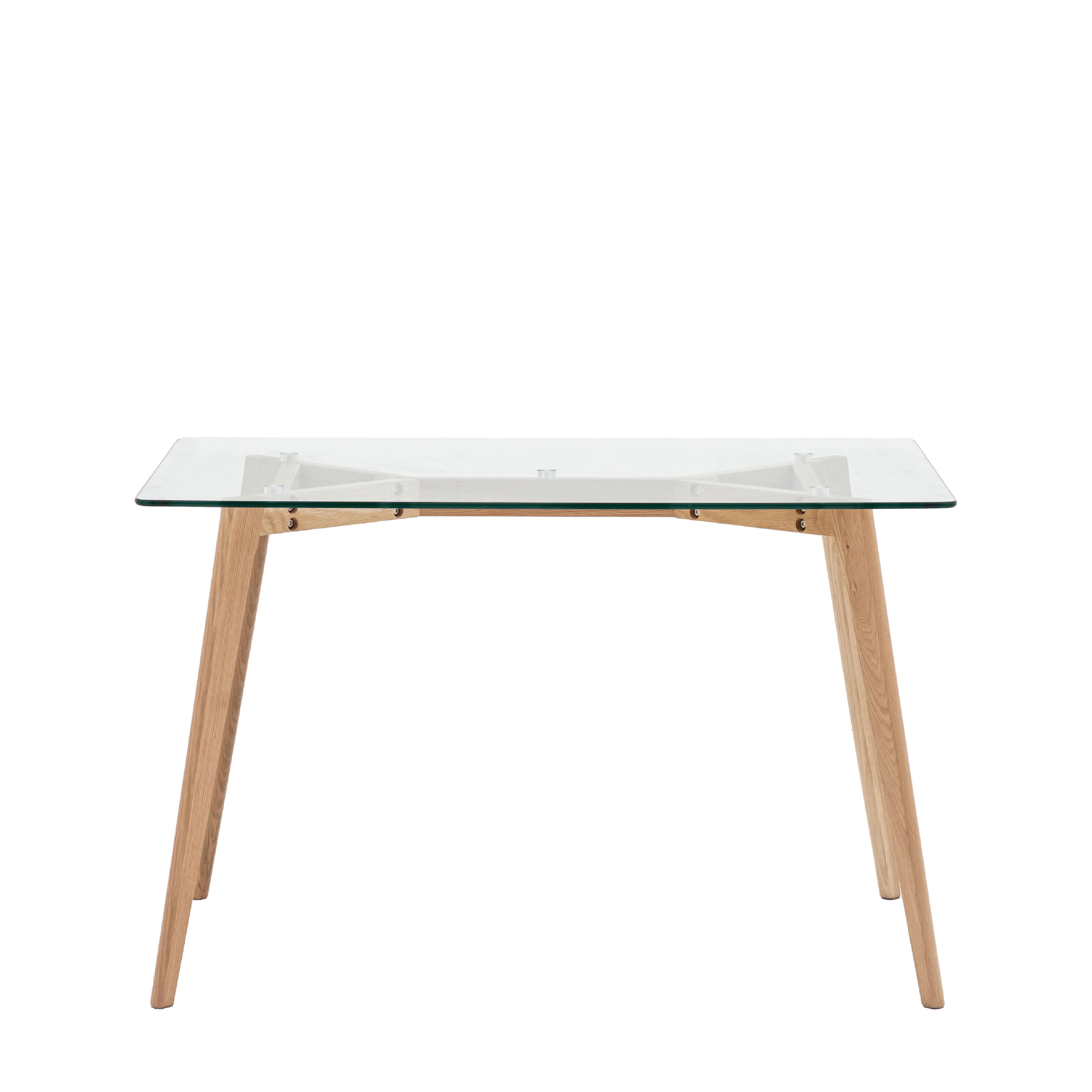 Blair Rectangular Glass Dining Table | Natural Oak - Image 3
