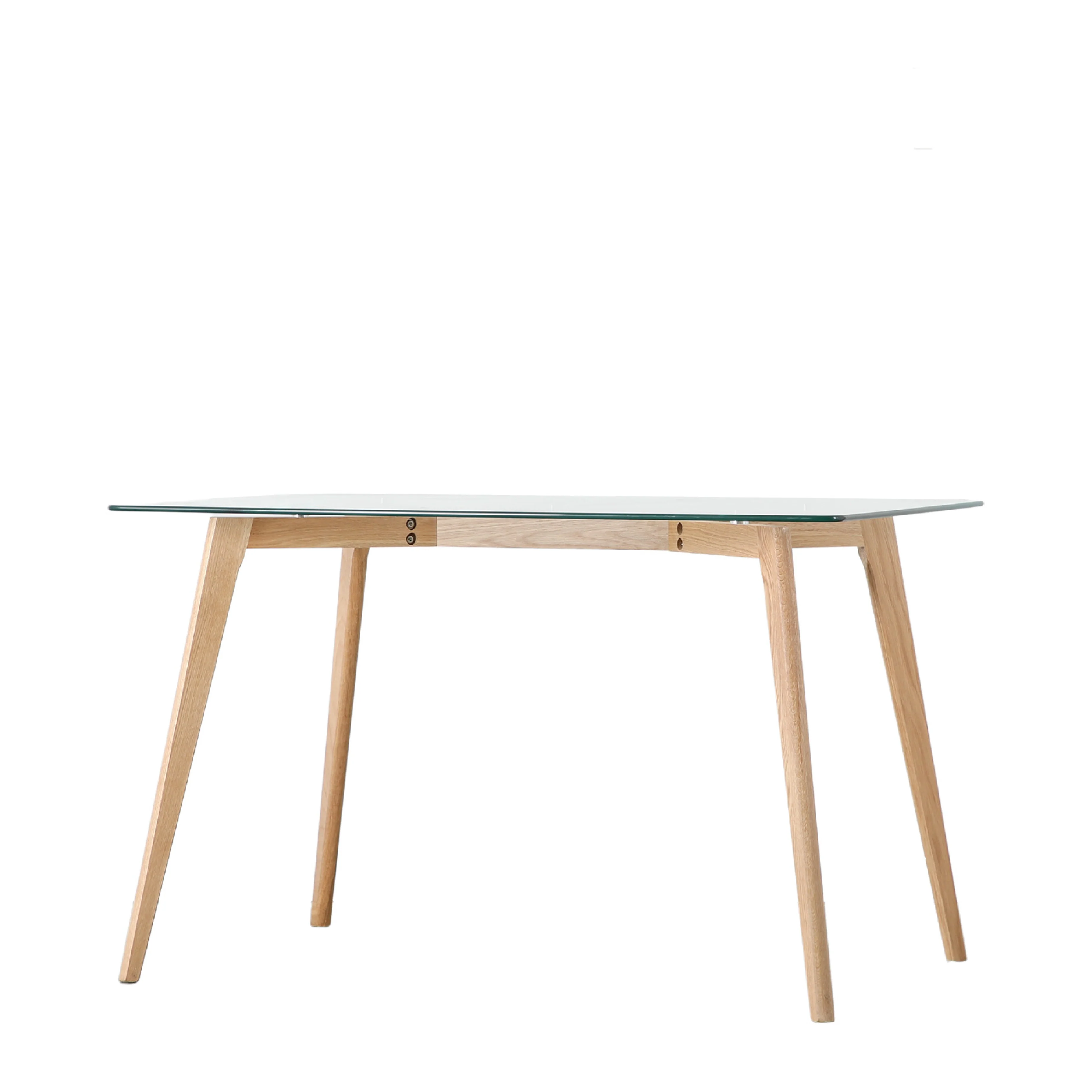 Blair Rectangular Glass Dining Table | Natural Oak - Image 5