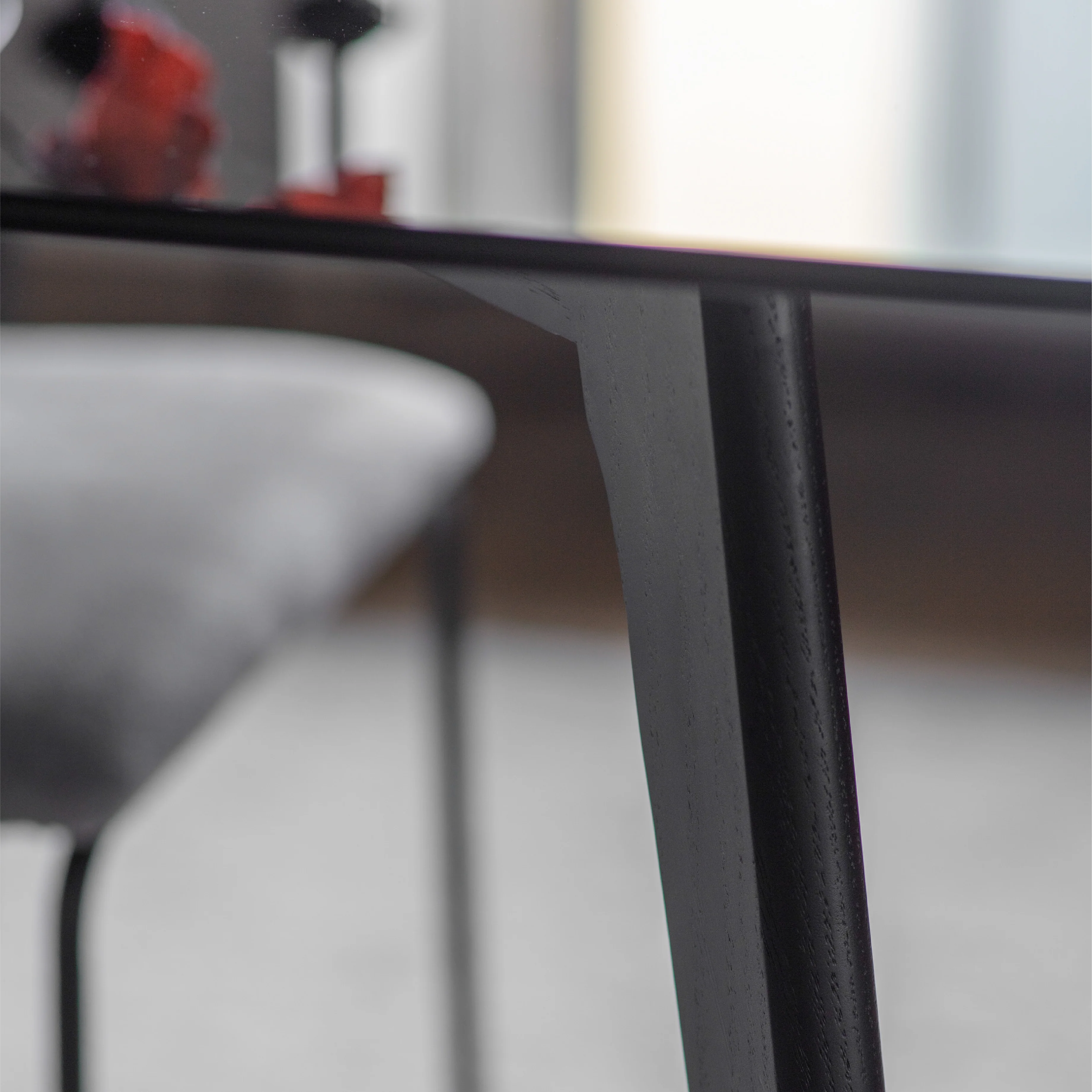 Blair Rectangular Smoked Glass Dining Table | Black Oak - Image 5
