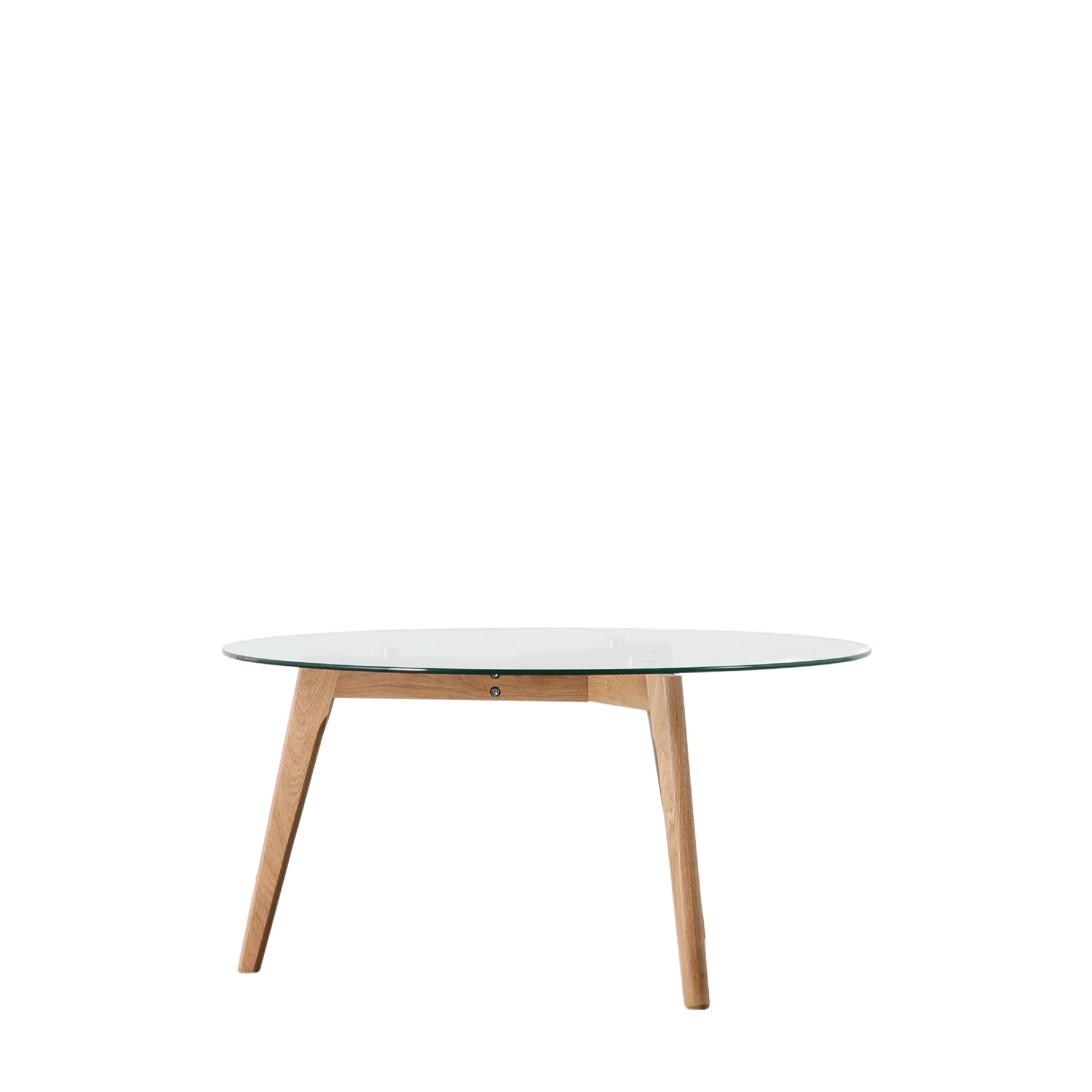Blair Round Glass Coffee Table | Natural Oak - Image 4