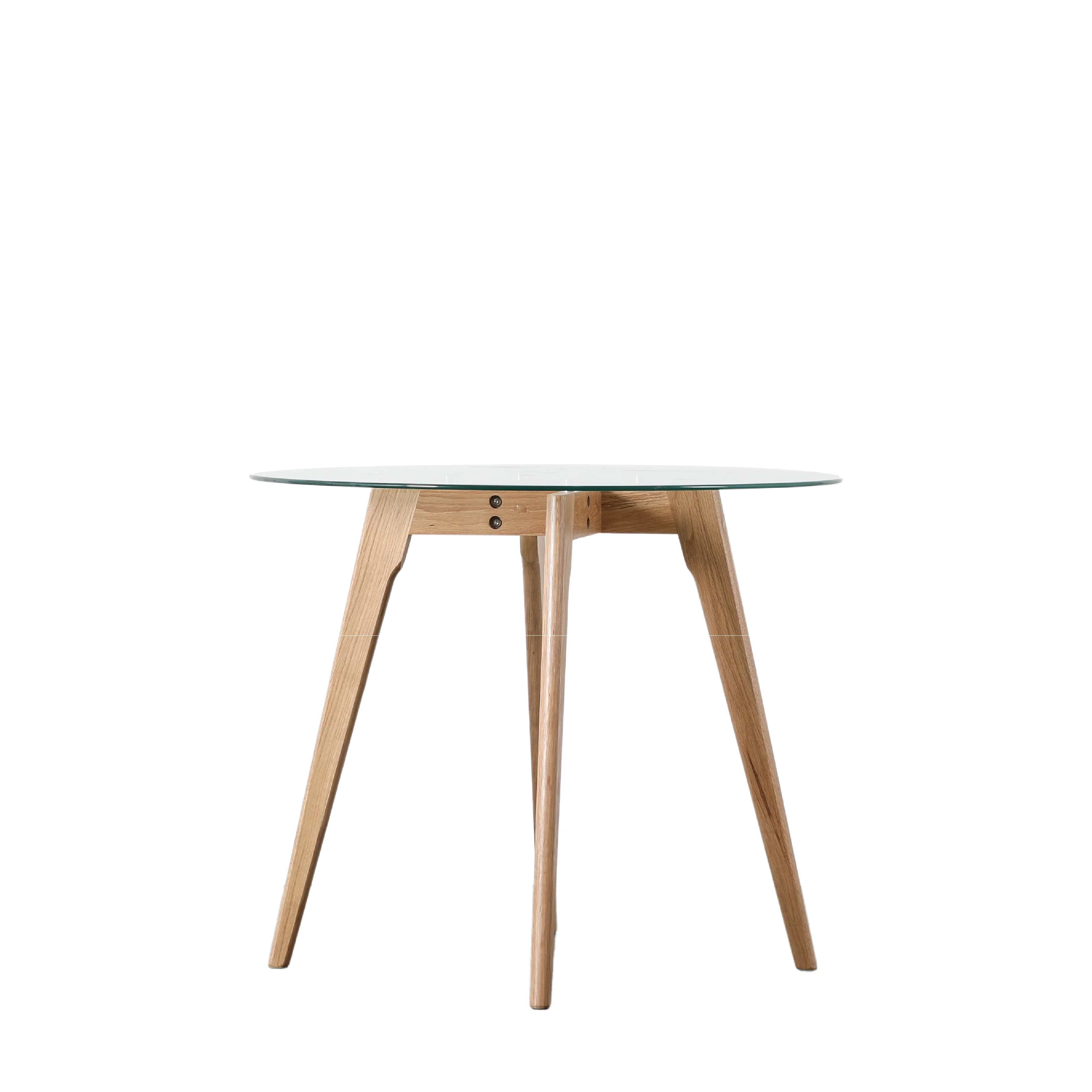 Blair Round Glass Dining Table | Natural Oak - Image 3