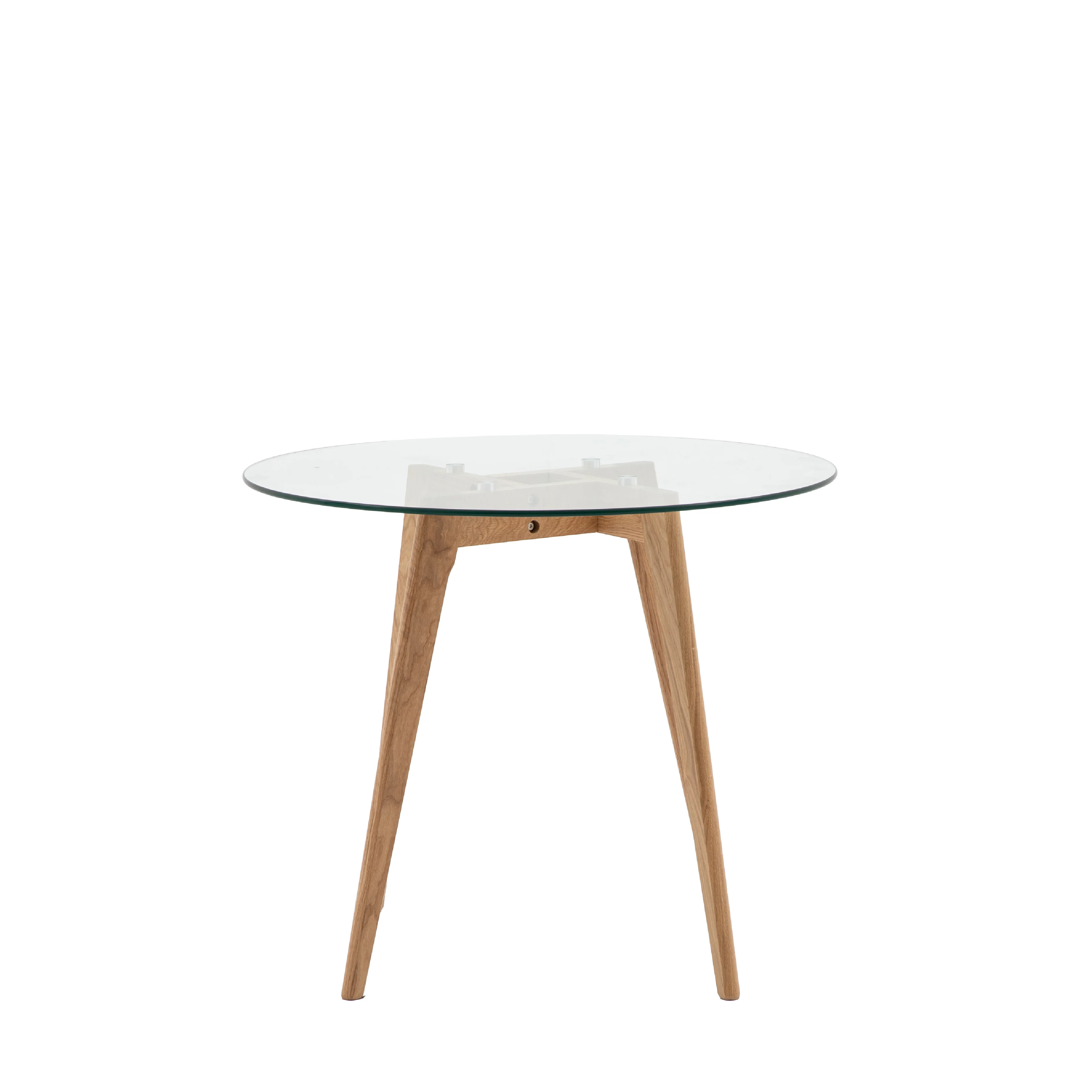 Blair Round Glass Dining Table | Natural Oak - Image 4