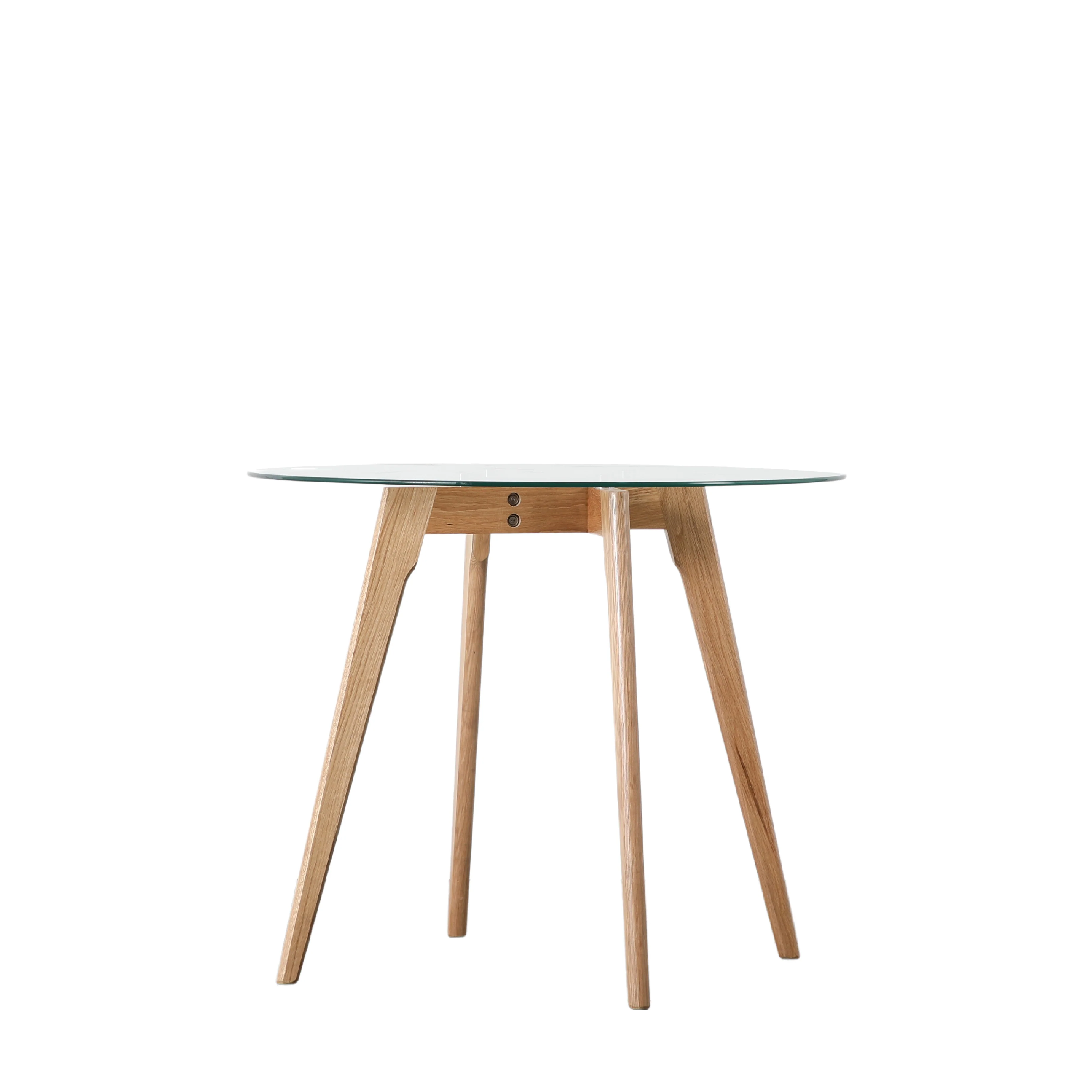 Blair Round Glass Dining Table | Natural Oak - Image 5