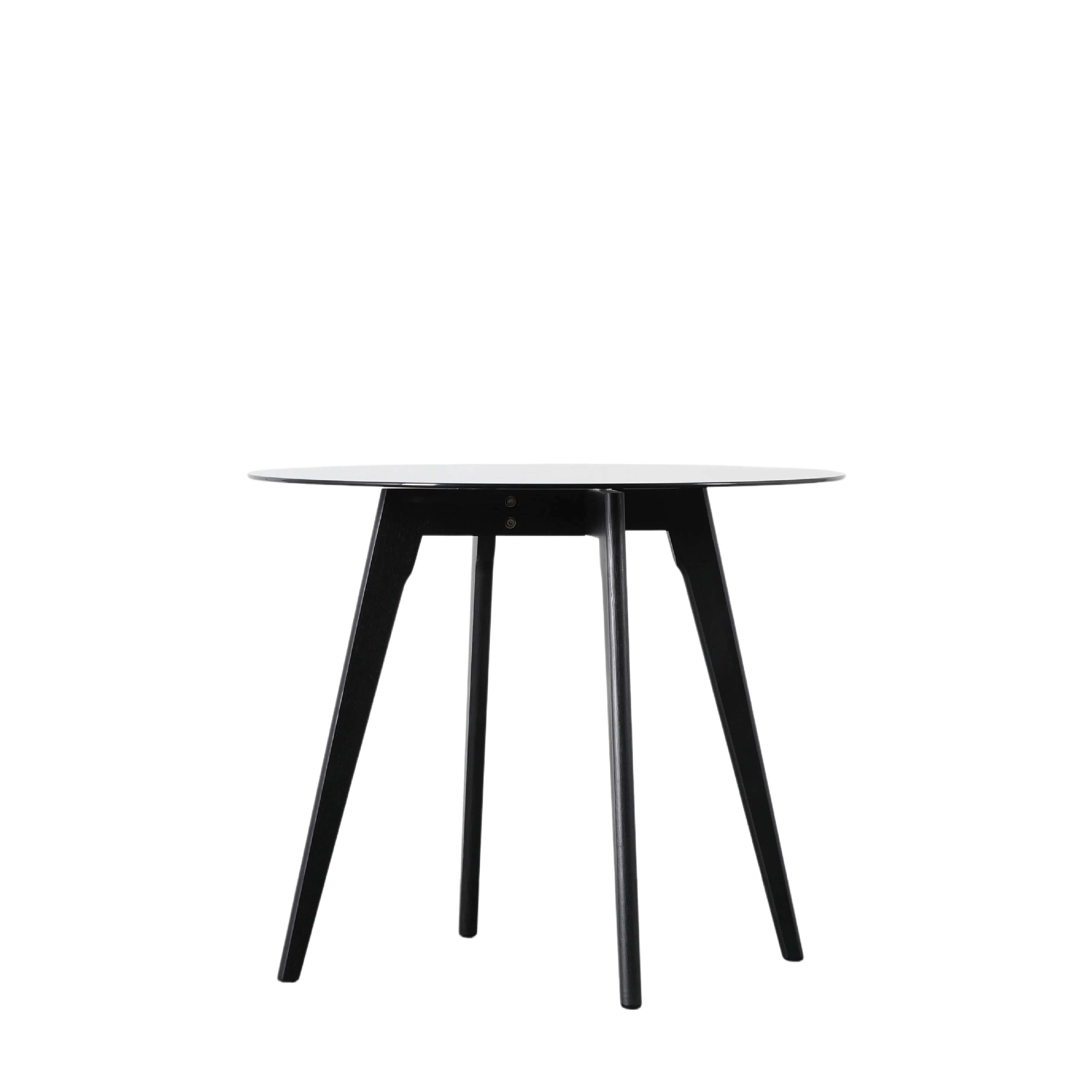 Blair Round Smoked Glass Dining Table | Black Oak - Image 4