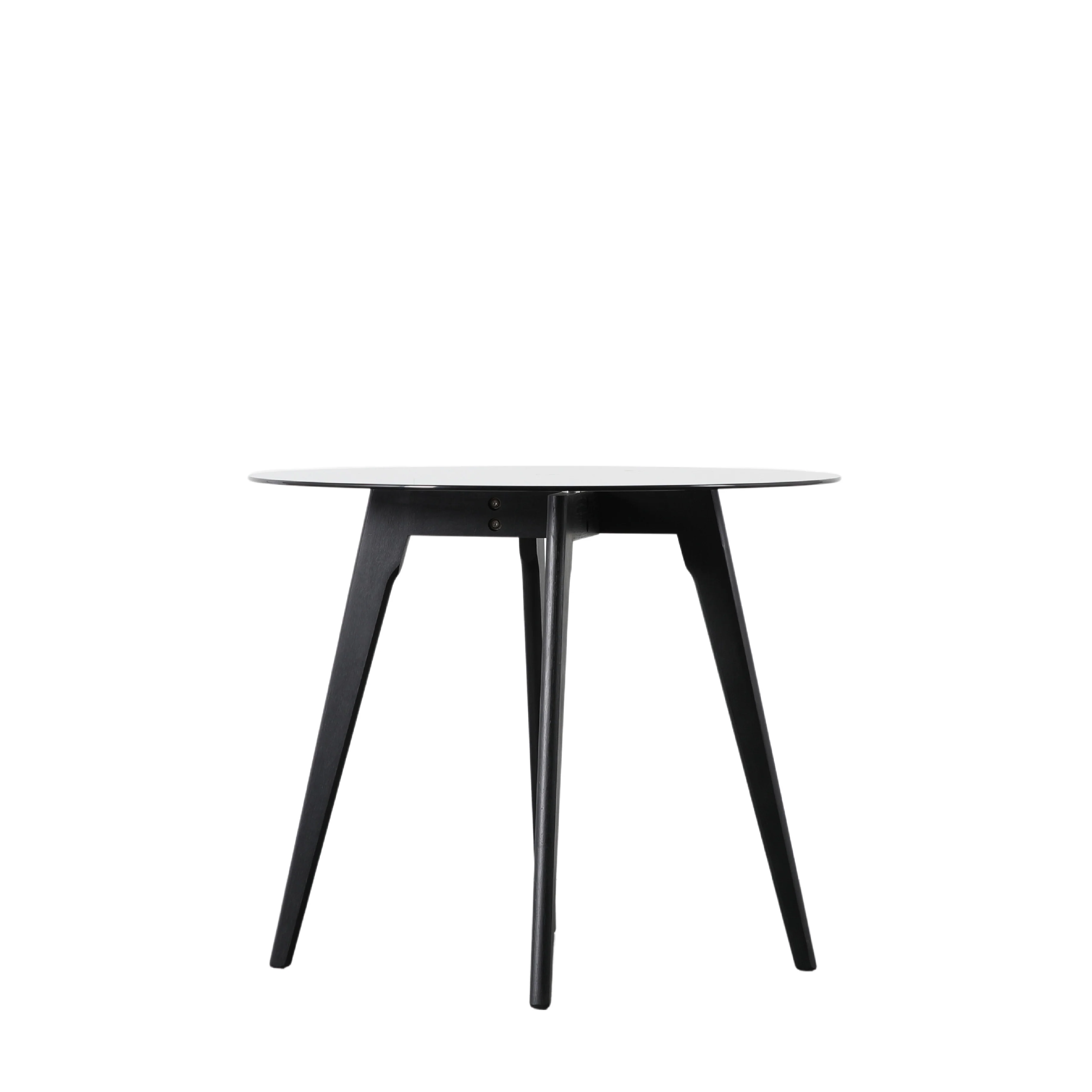 Blair Round Smoked Glass Dining Table | Black Oak - Image 5