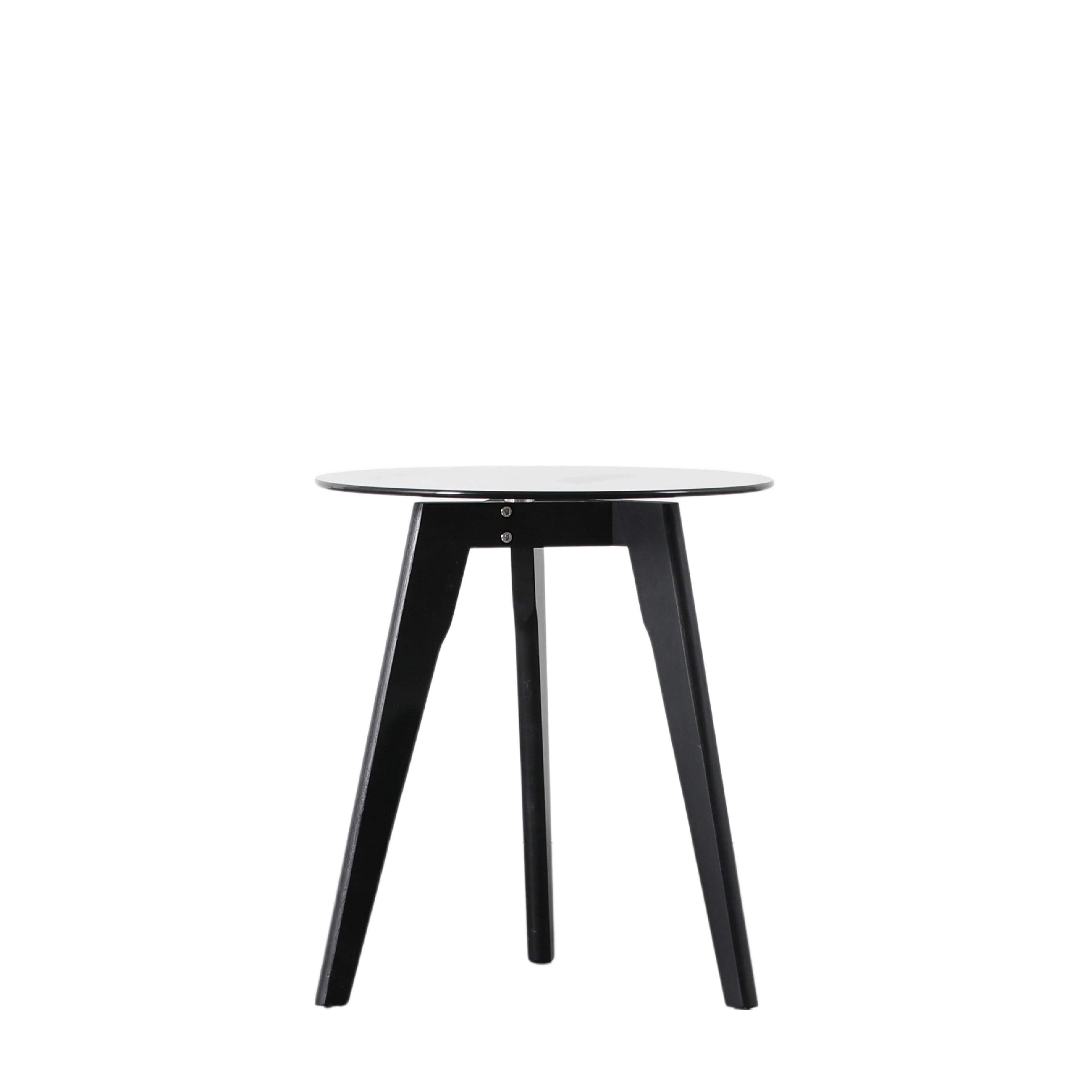 Blair Round Smoked Glass Side Table | Black Oak - Image 3