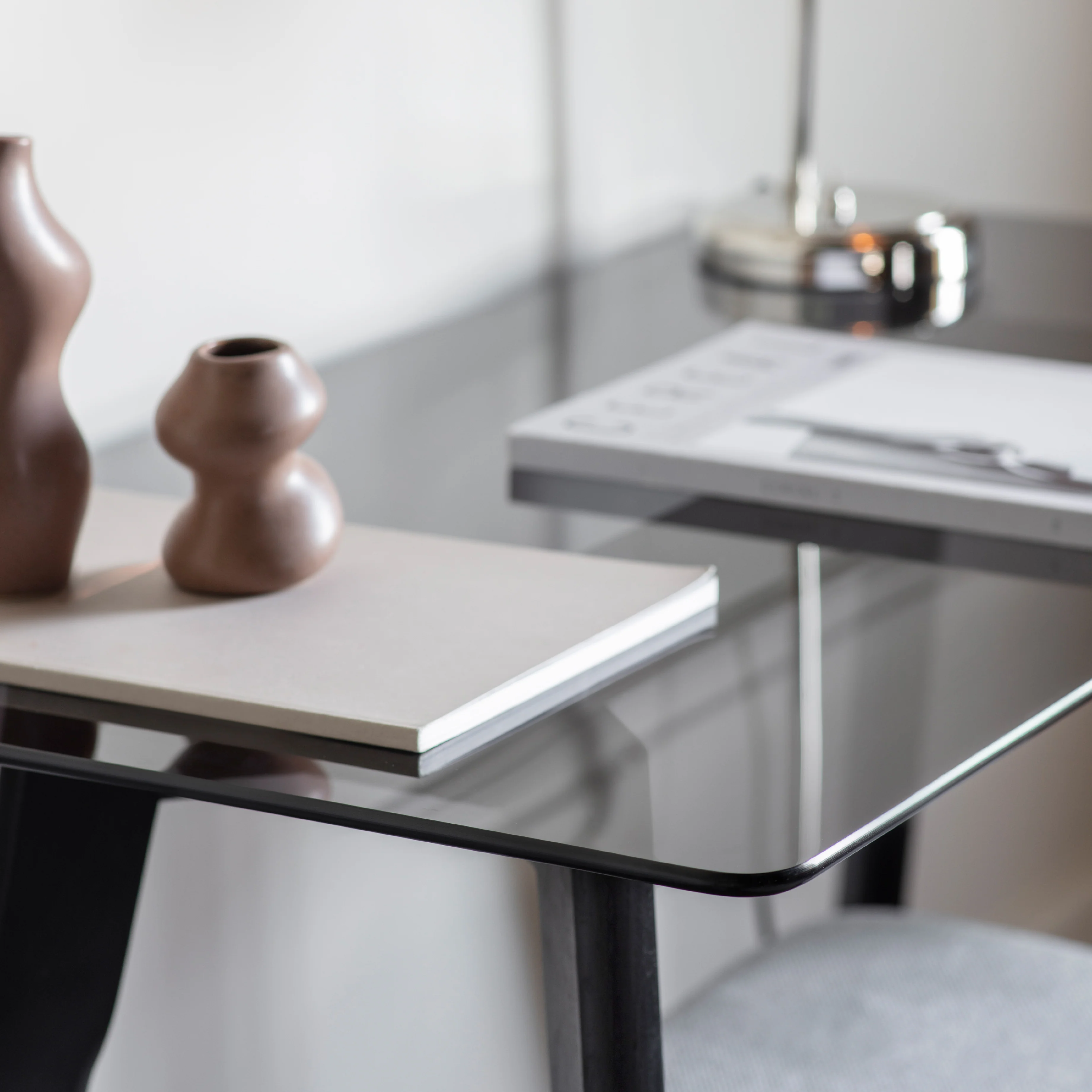 Blair Smoked Glass Desk | Black Oak - Image 2