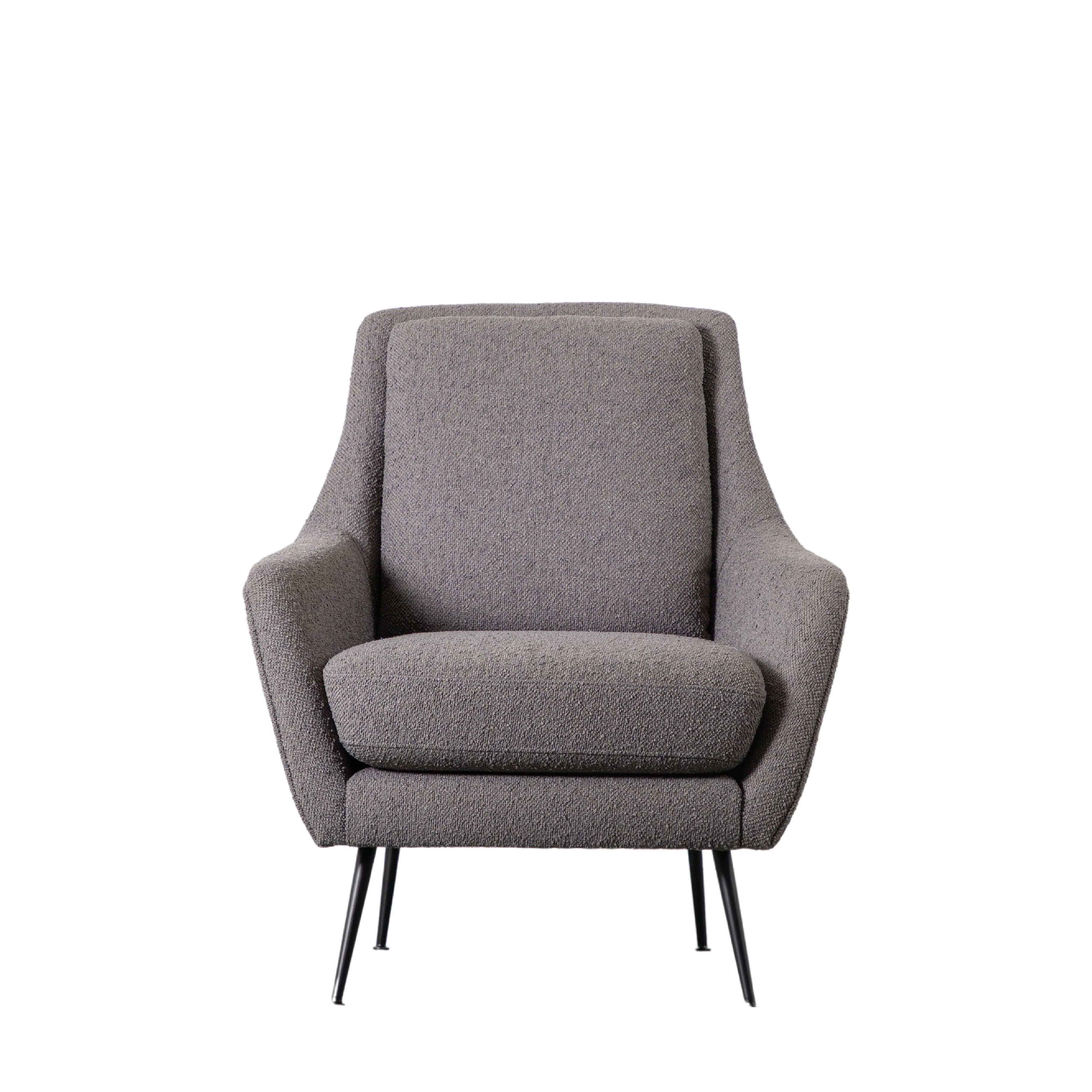 Brompton Retro Linen Armchair | Dark Grey - Image 3