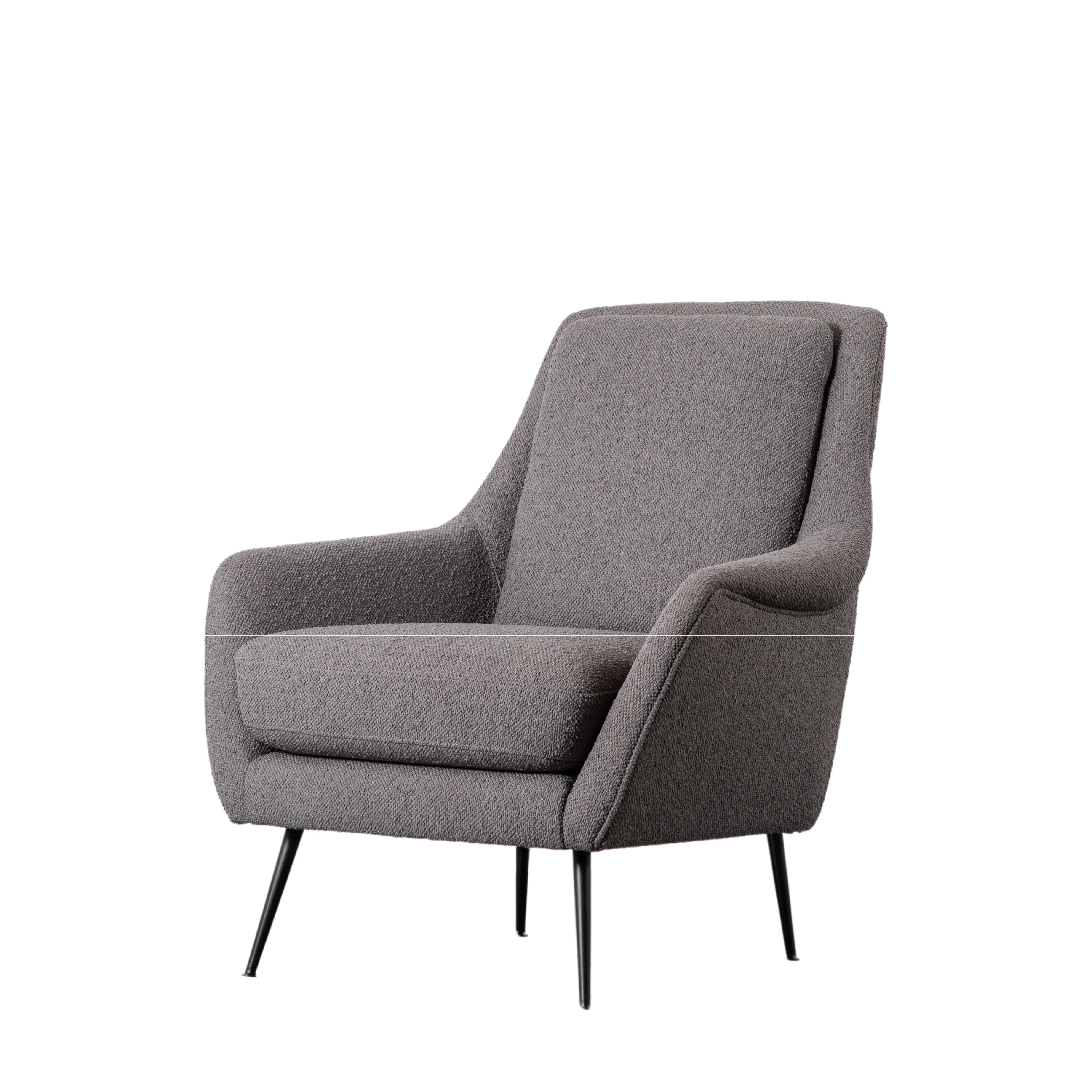 Brompton Retro Linen Armchair | Dark Grey - Image 4