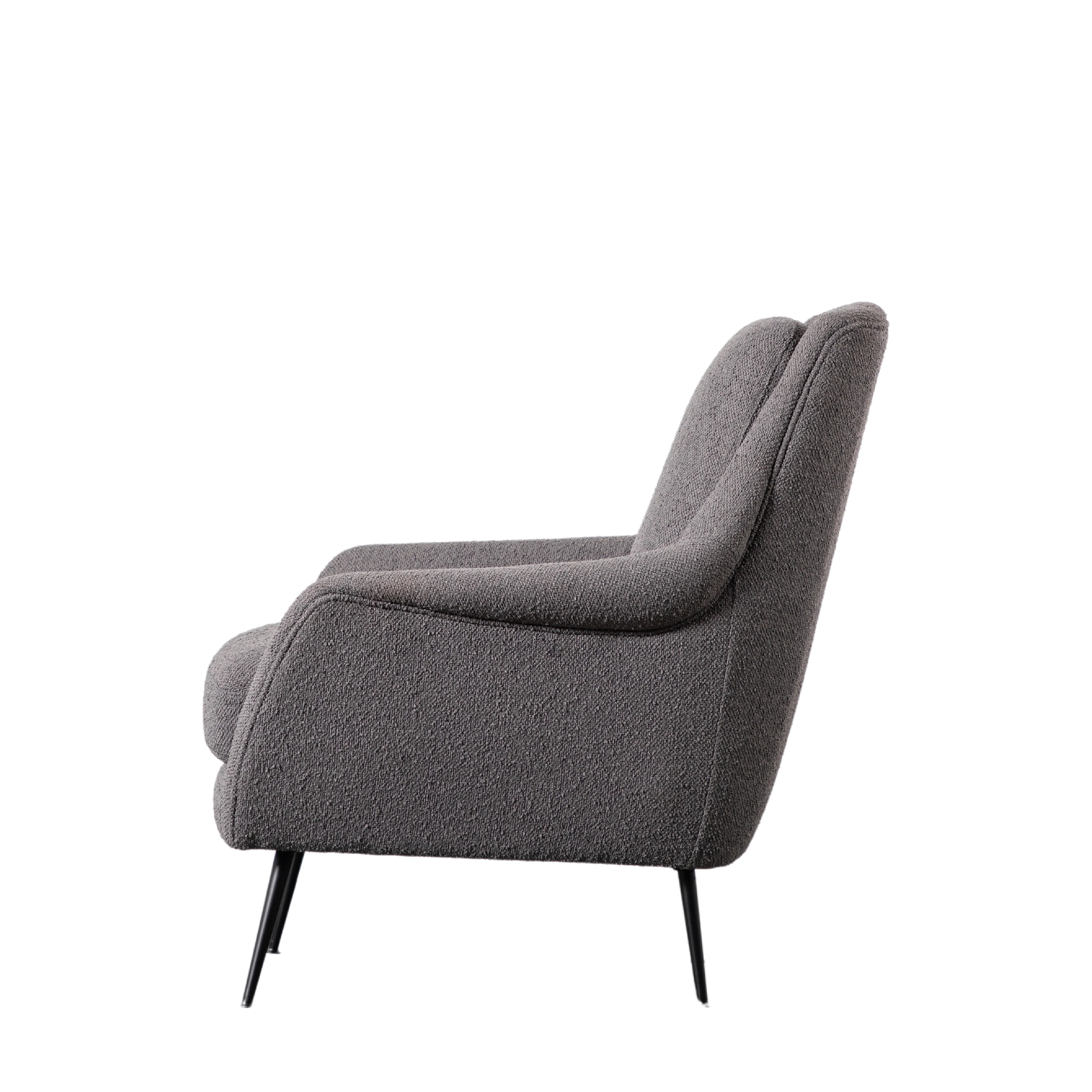 Brompton Retro Linen Armchair | Dark Grey - Image 5