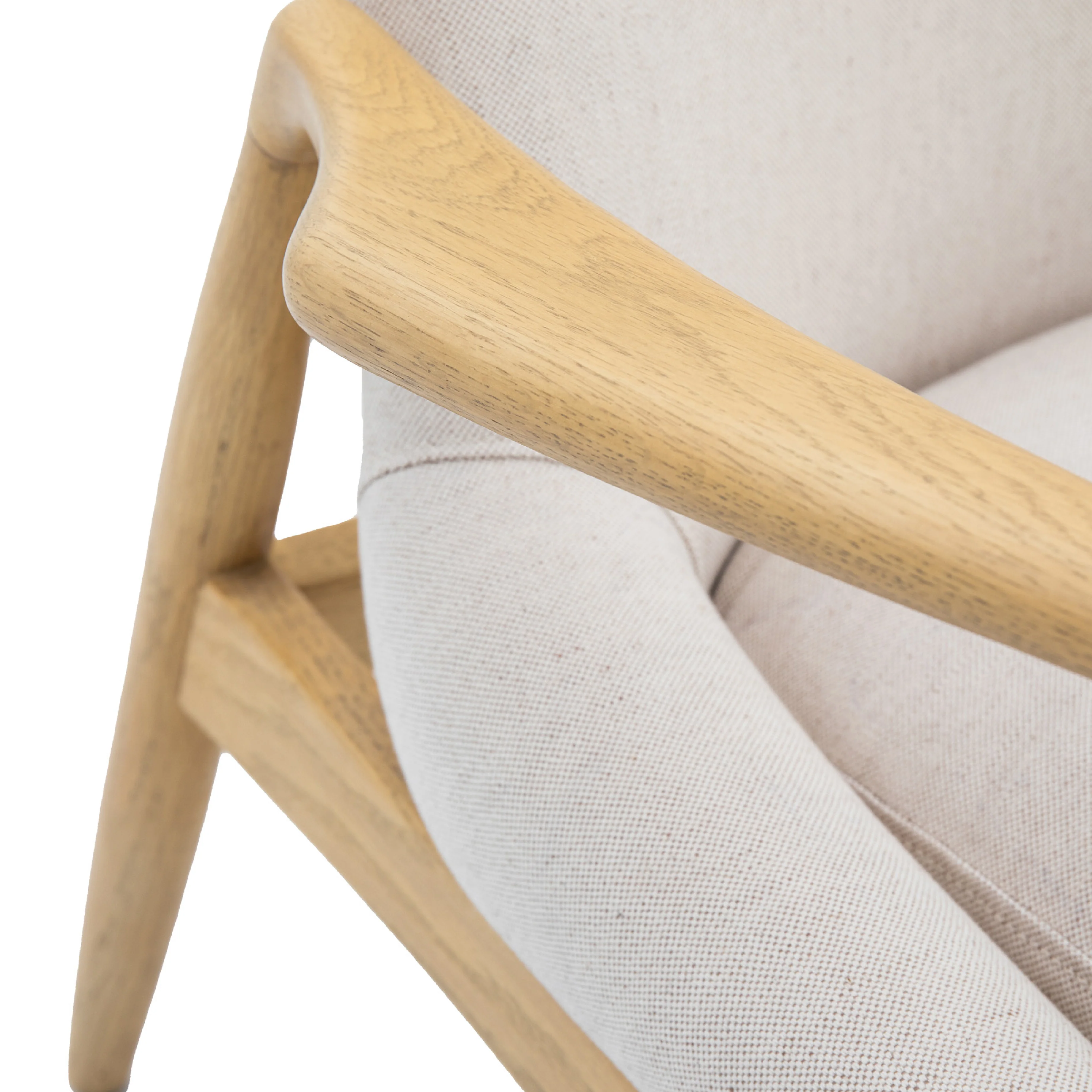 Carrera Linen Mid-Century Modern Armchair | Natural - Image 2