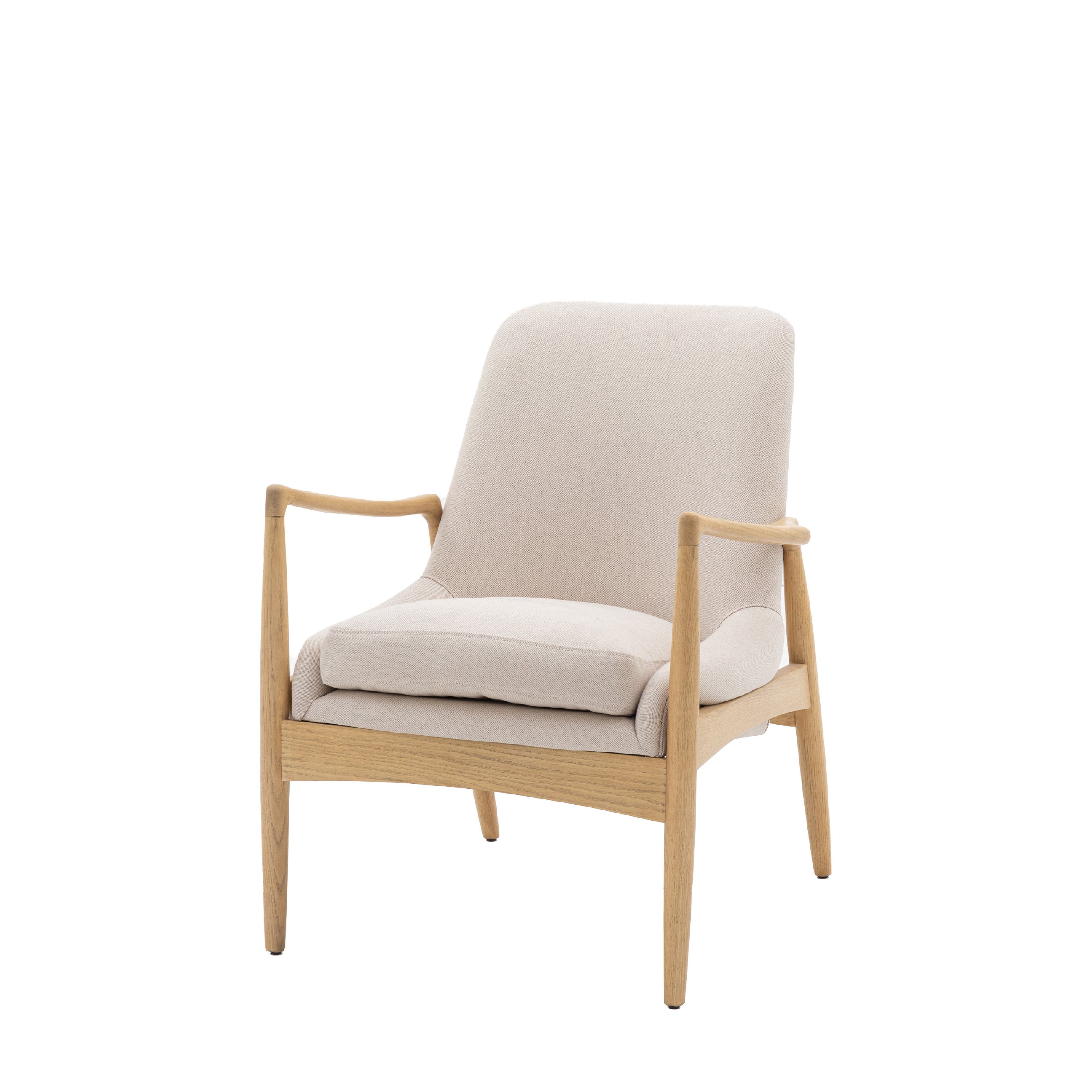 Carrera Linen Mid-Century Modern Armchair | Natural - Image 4