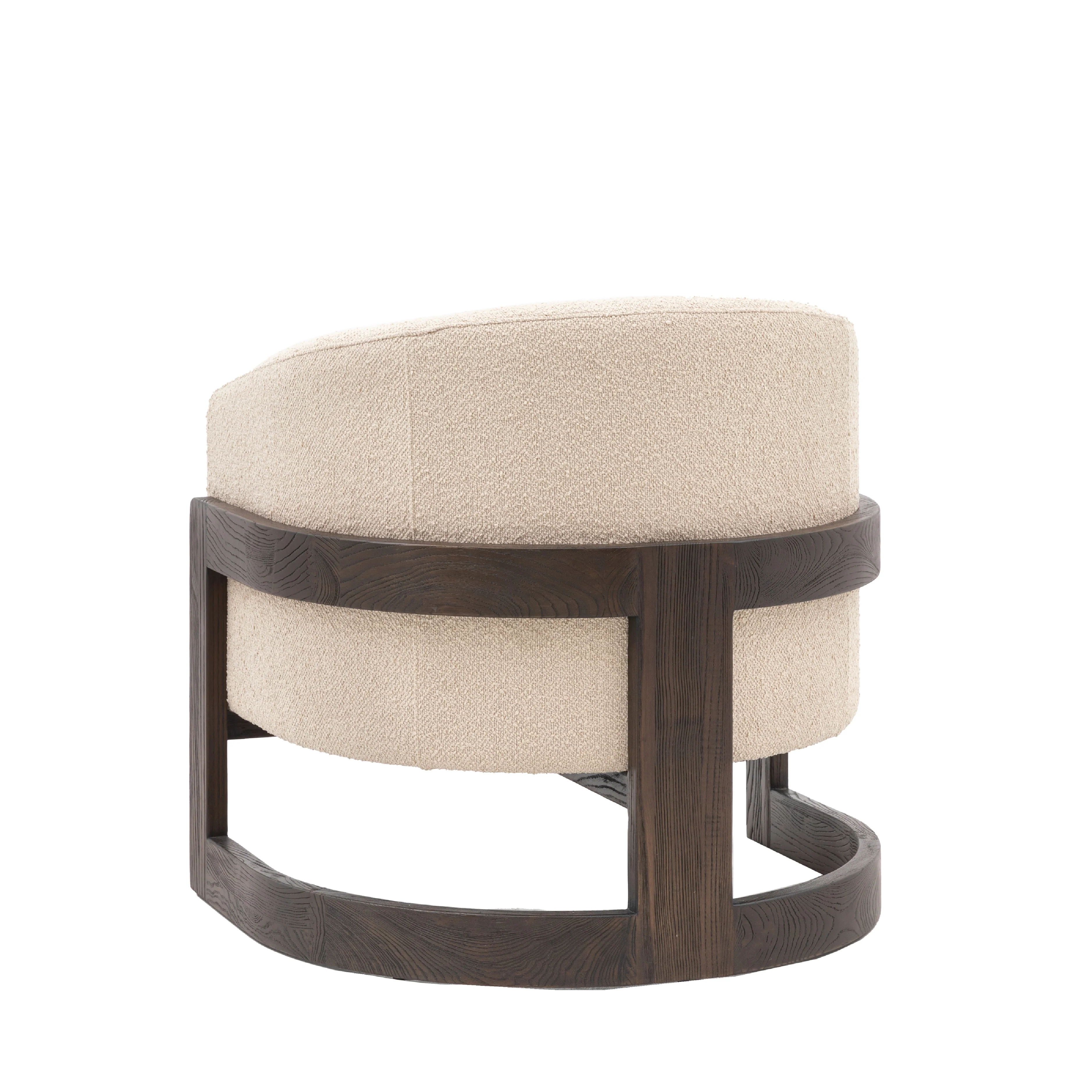 Cercola Curved Boucle Armchair | Cream - Image 4