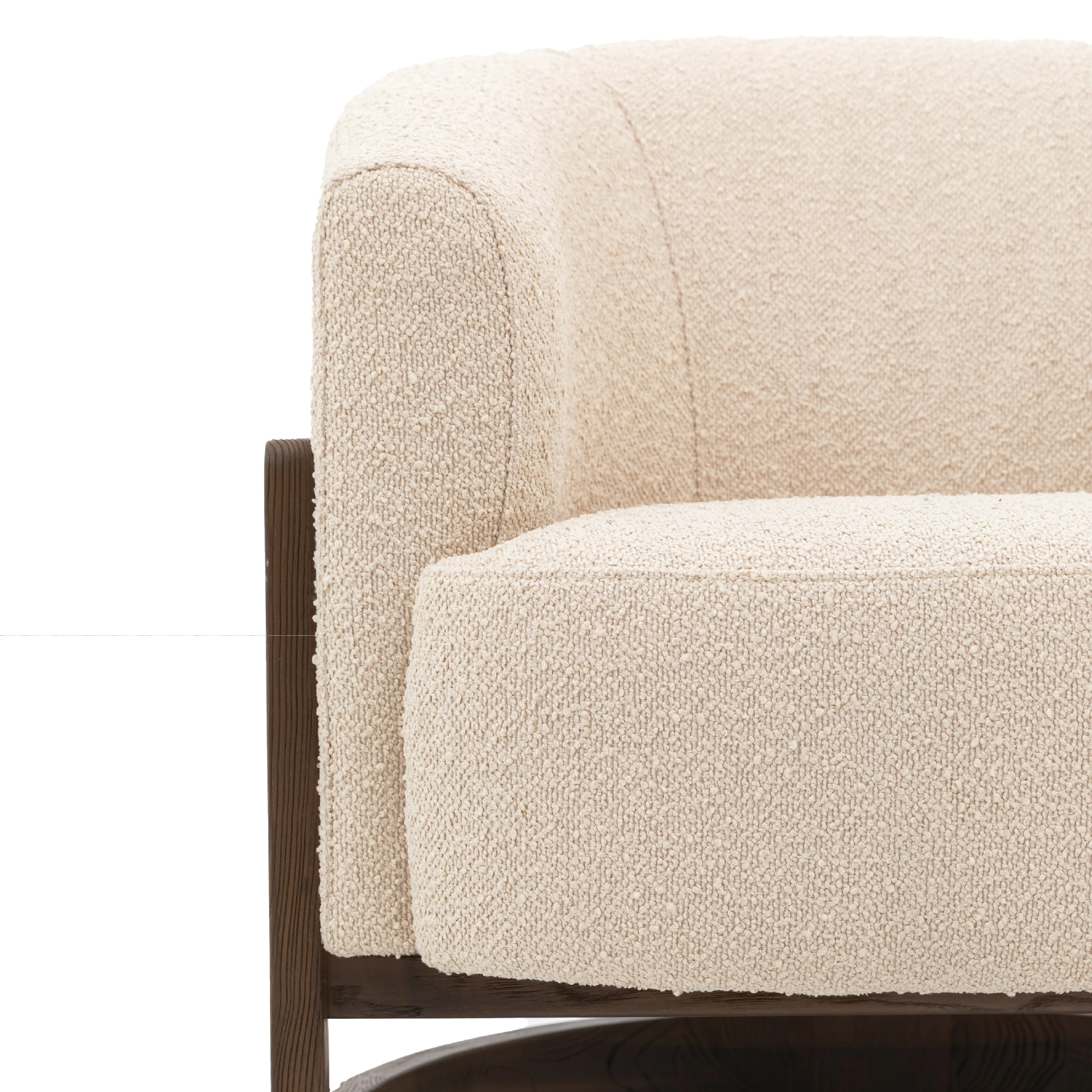 Cercola Curved Boucle Armchair | Cream - Image 5