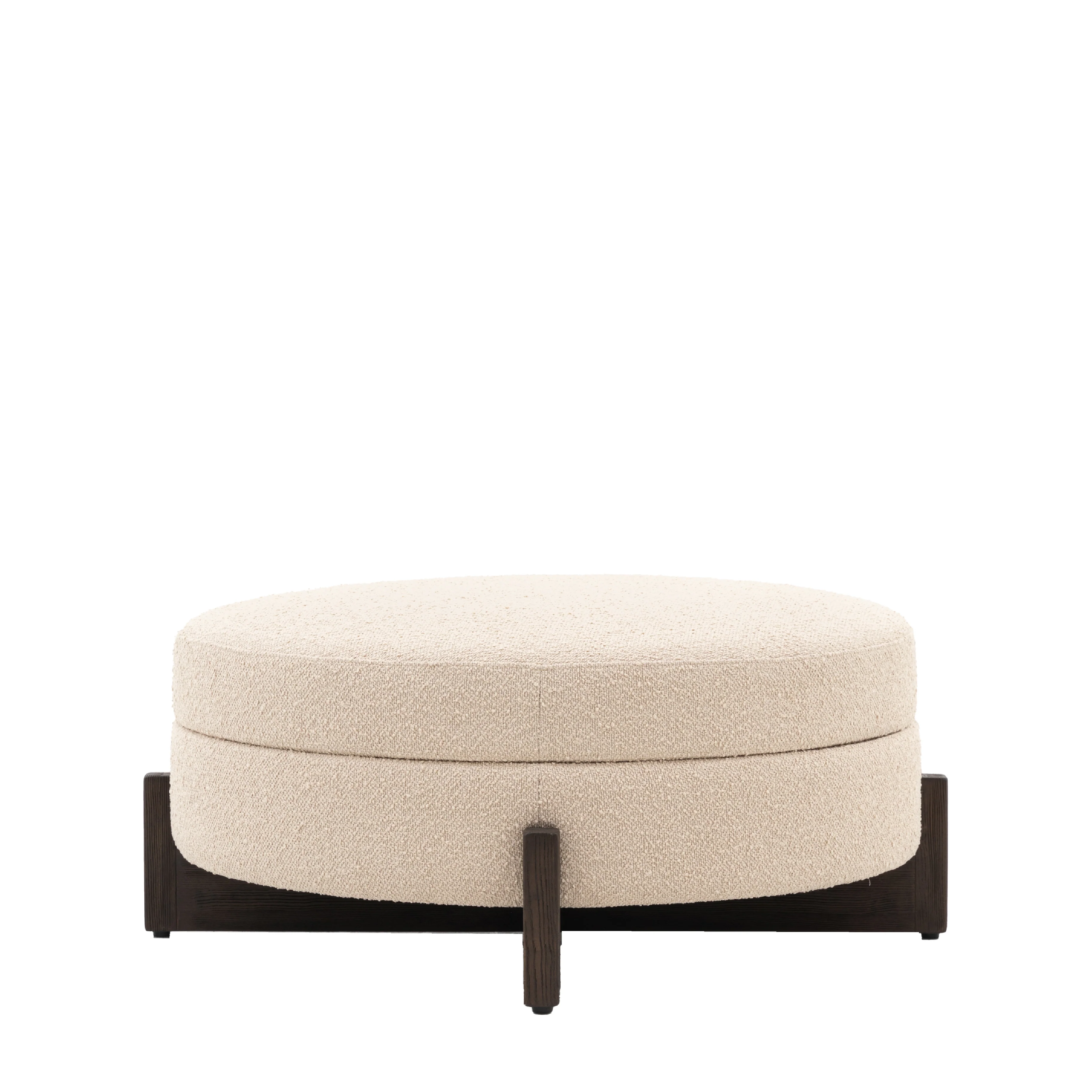 Cercola Curved Boucle Footstool | Cream - Image 3