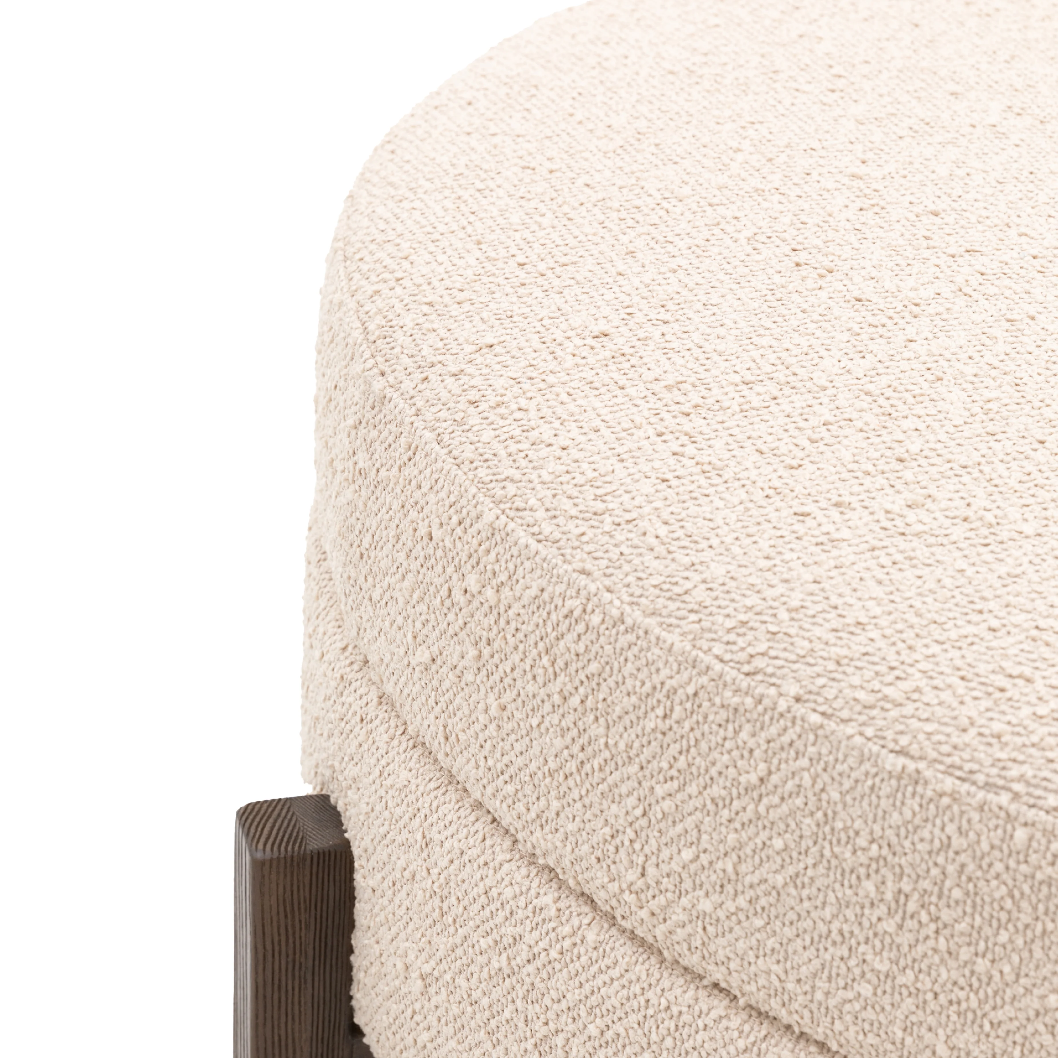 Cercola Curved Boucle Footstool | Cream - Image 4