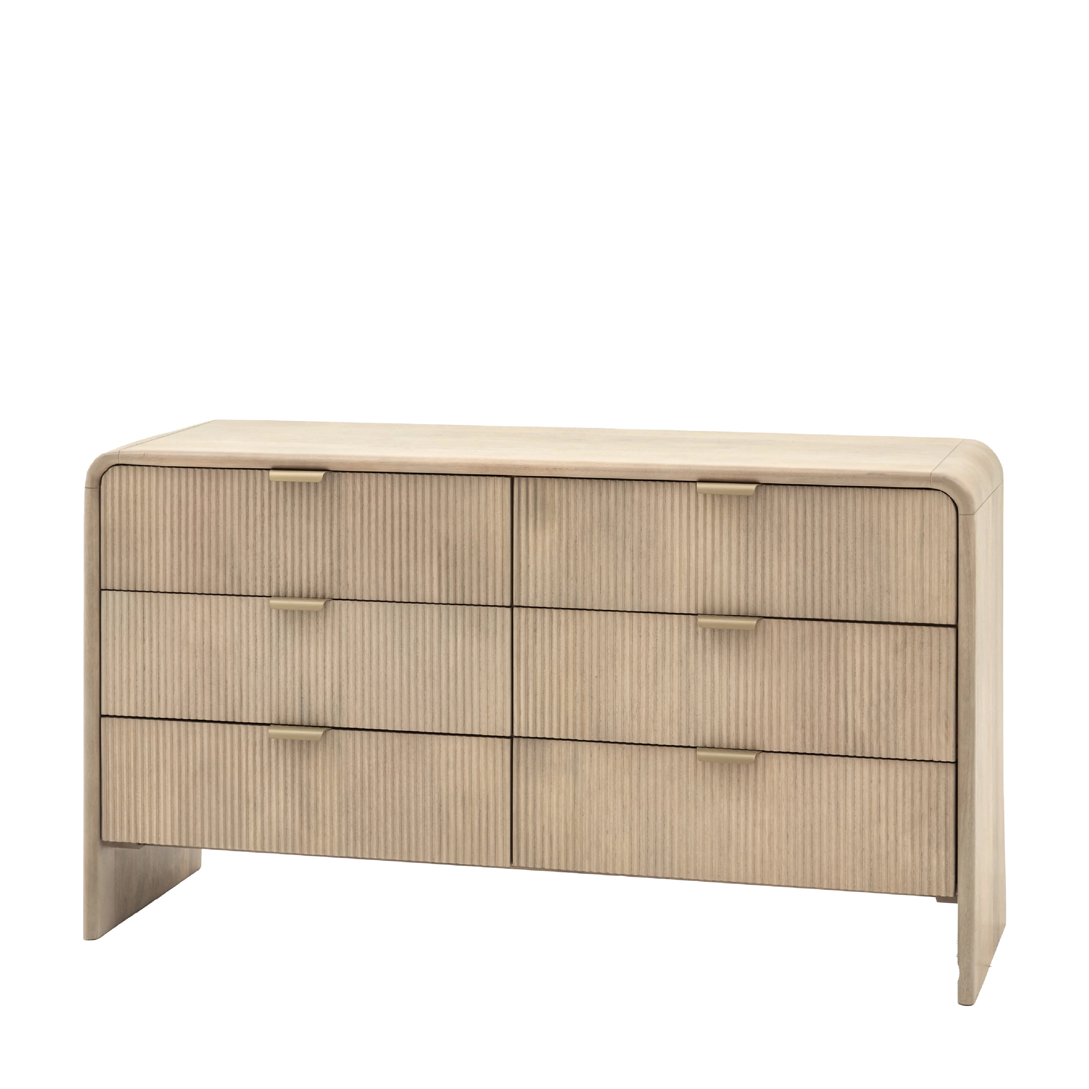 Colonna Flued 6 Drawer Chest | Mango Wood - Image 3