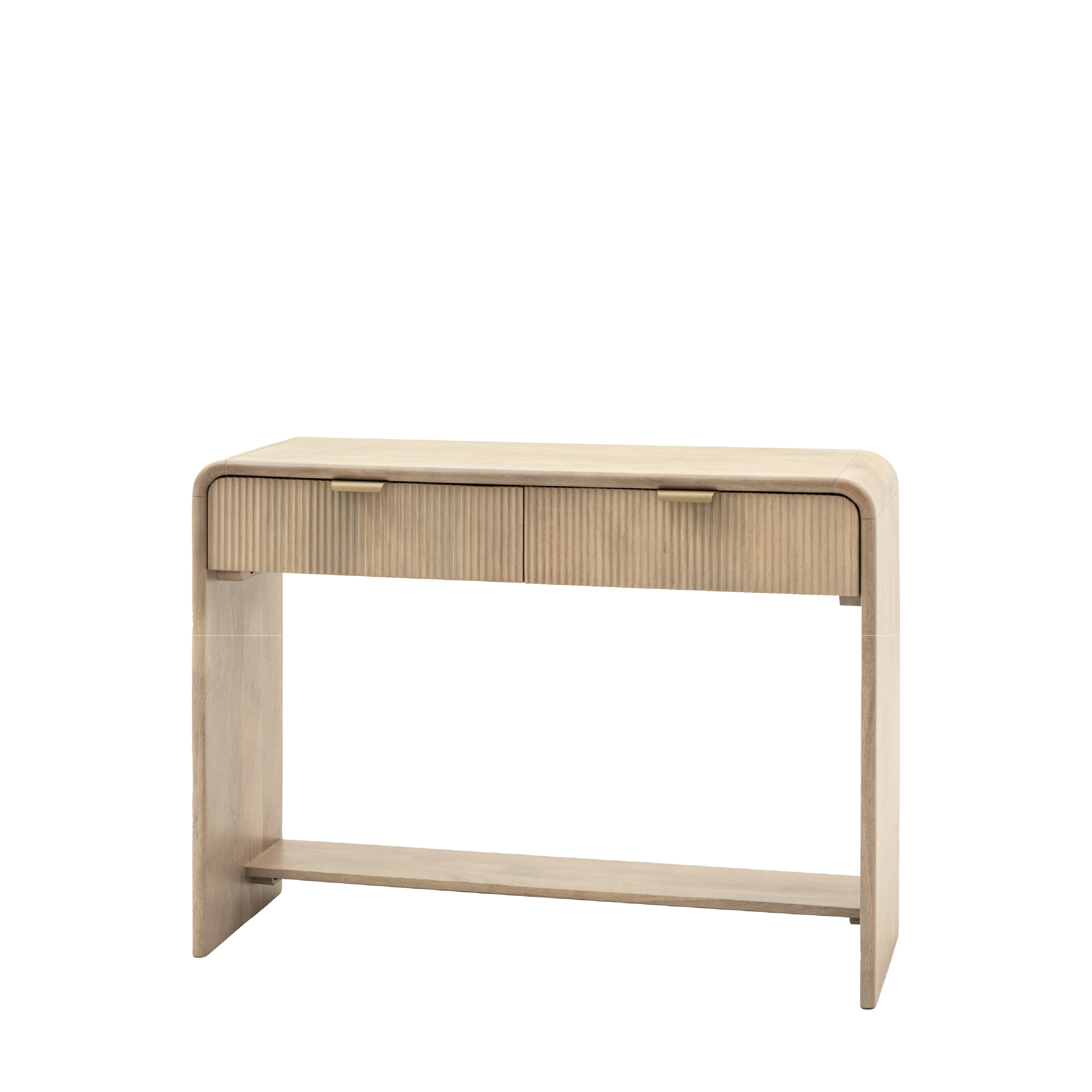Colonna Fluted 2 Drawer Console Table | Mango Wood - Image 3