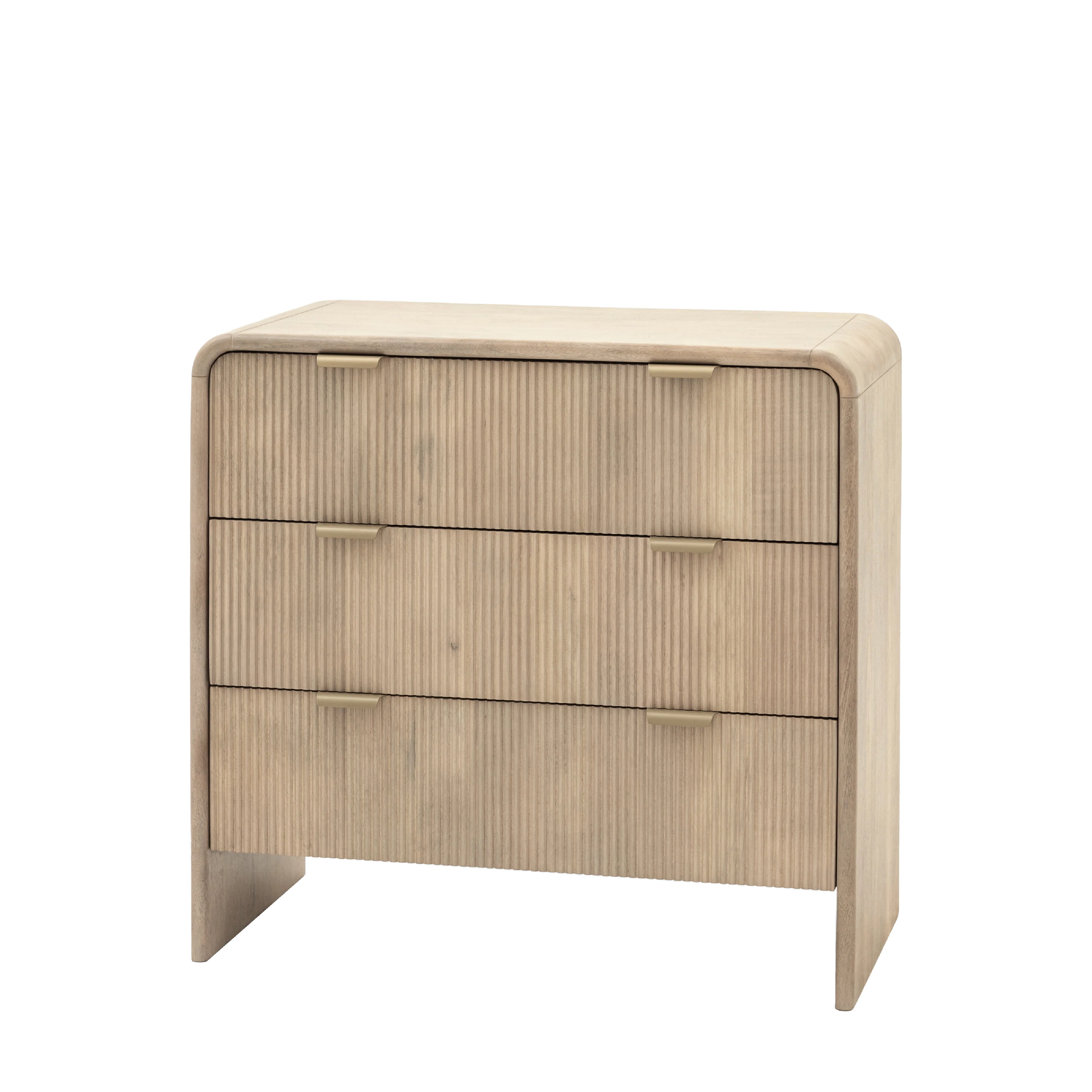 Colonna Fluted 3 Drawer Chest | Mango Wood - Image 3