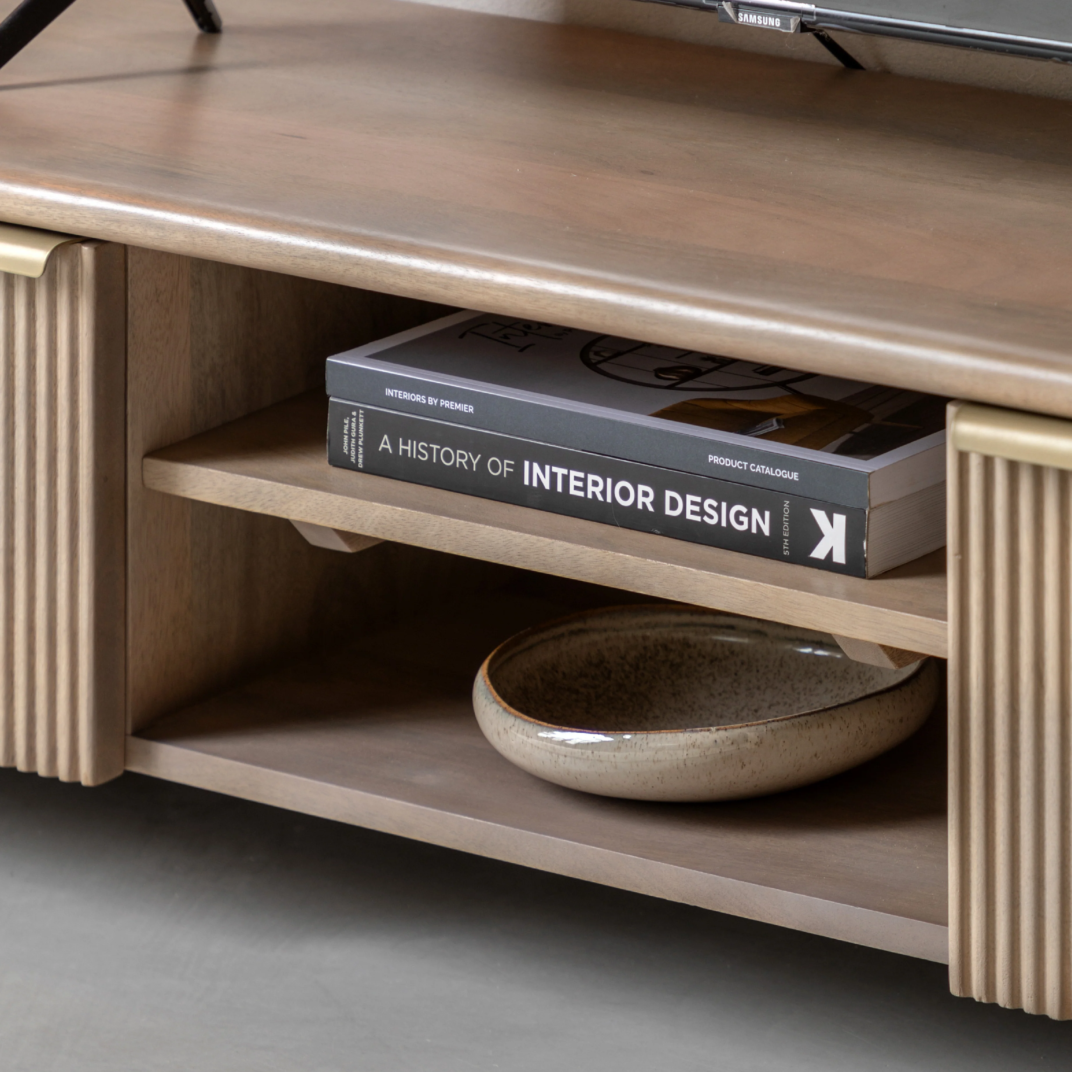 Colonna Fluted Media Unit | Mango Wood - Image 2