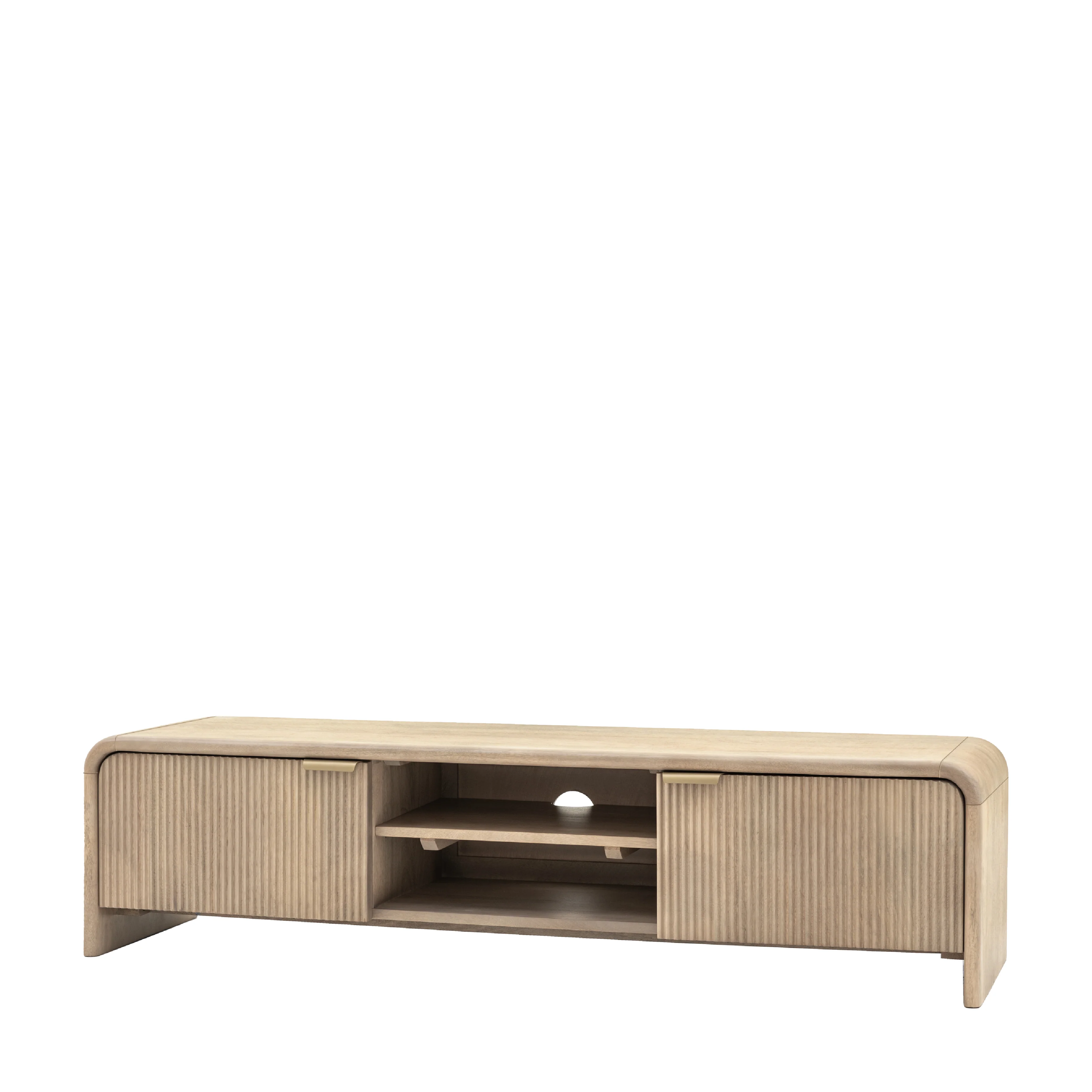 Colonna Fluted Media Unit | Mango Wood - Image 3