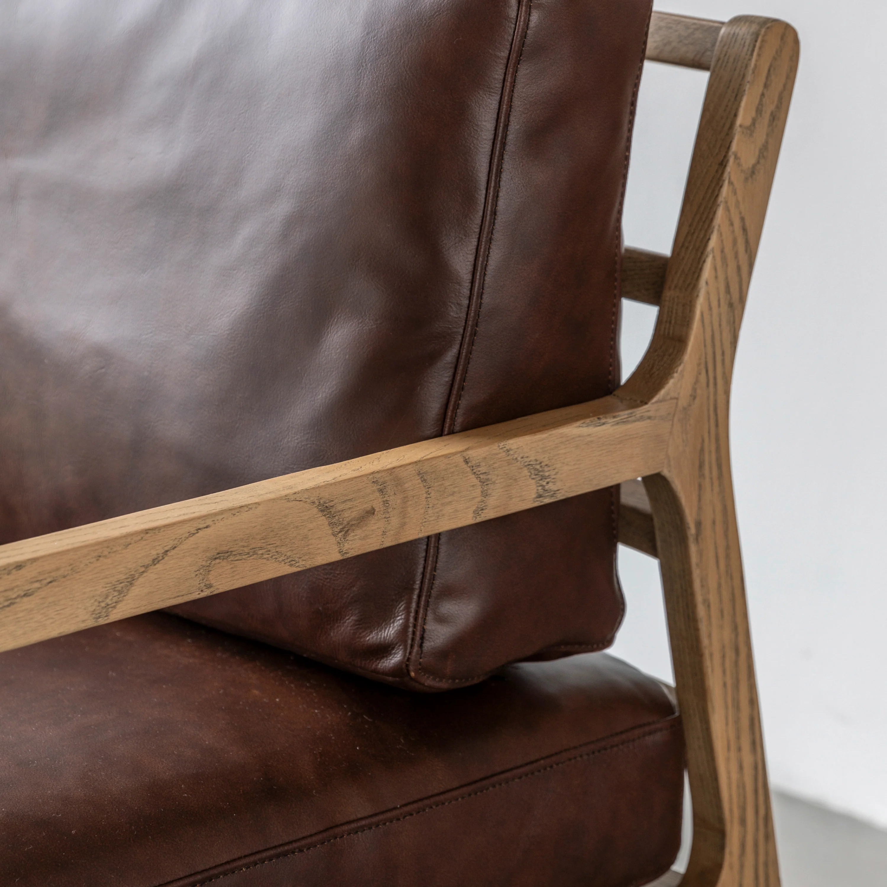Cortona Retro Leather Armchair | Antique Brown - Image 6
