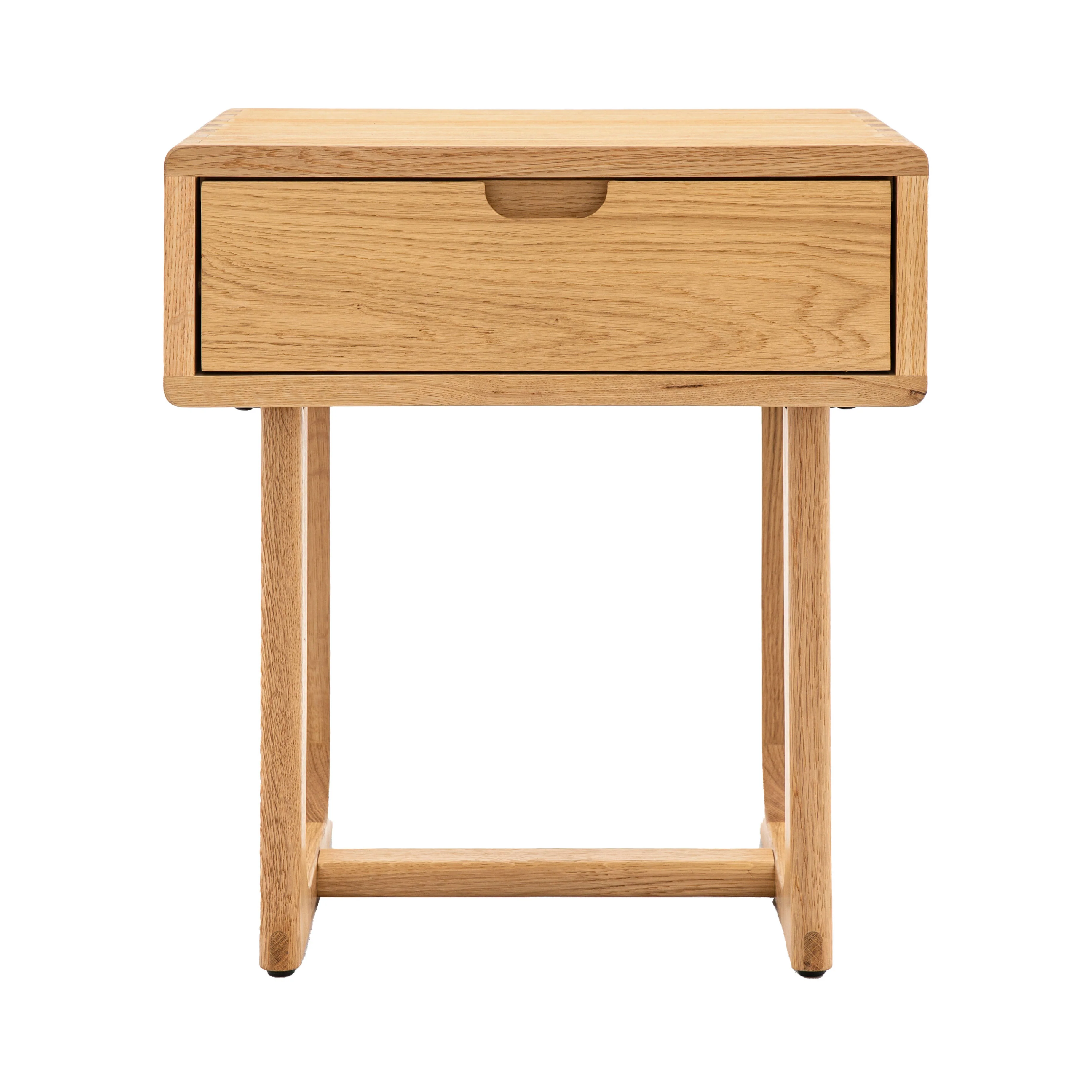 Craft Bedside Table with Drawer | Natural Oak - Image 4