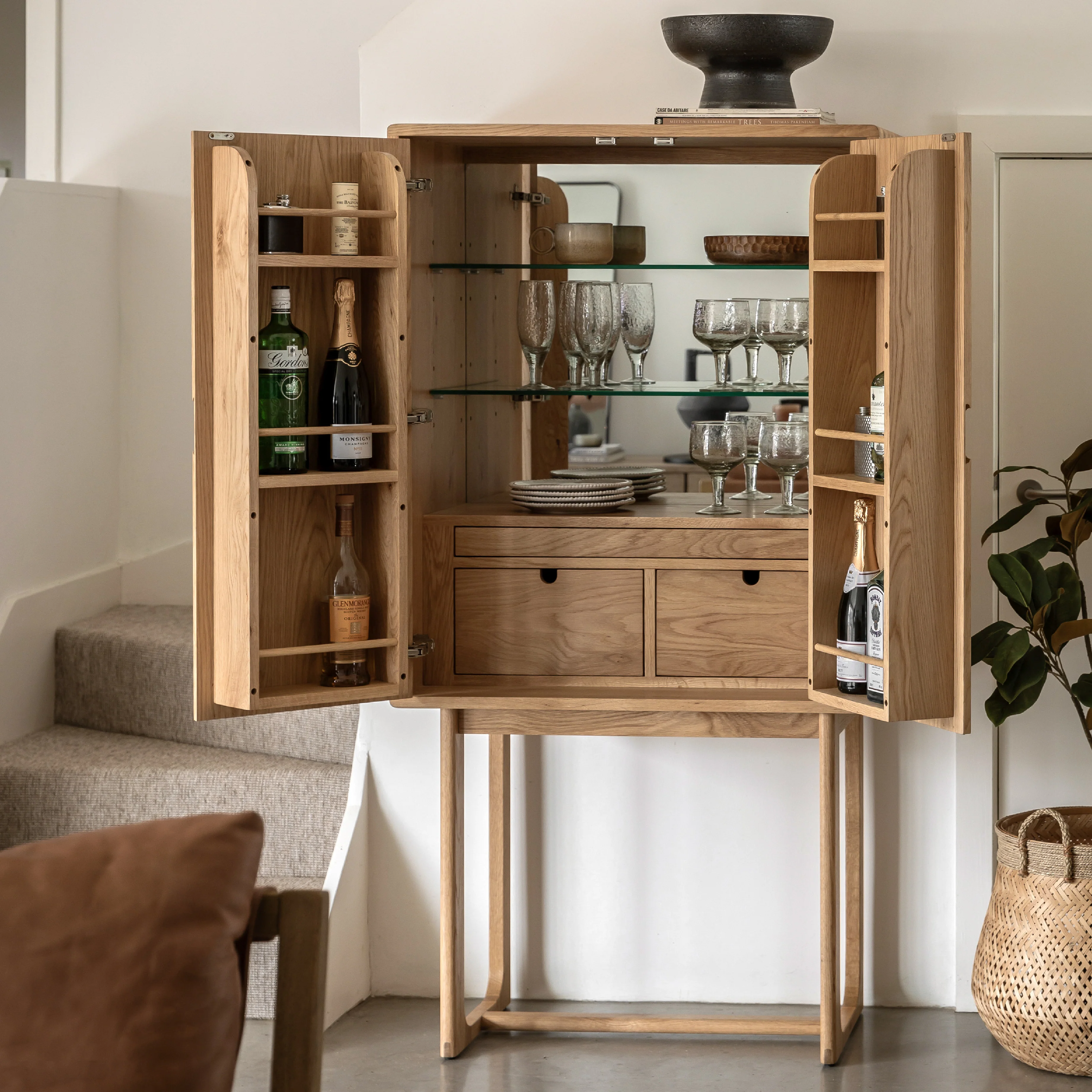 Craft Oak Cocktail Cabinet | Natural - Image 2