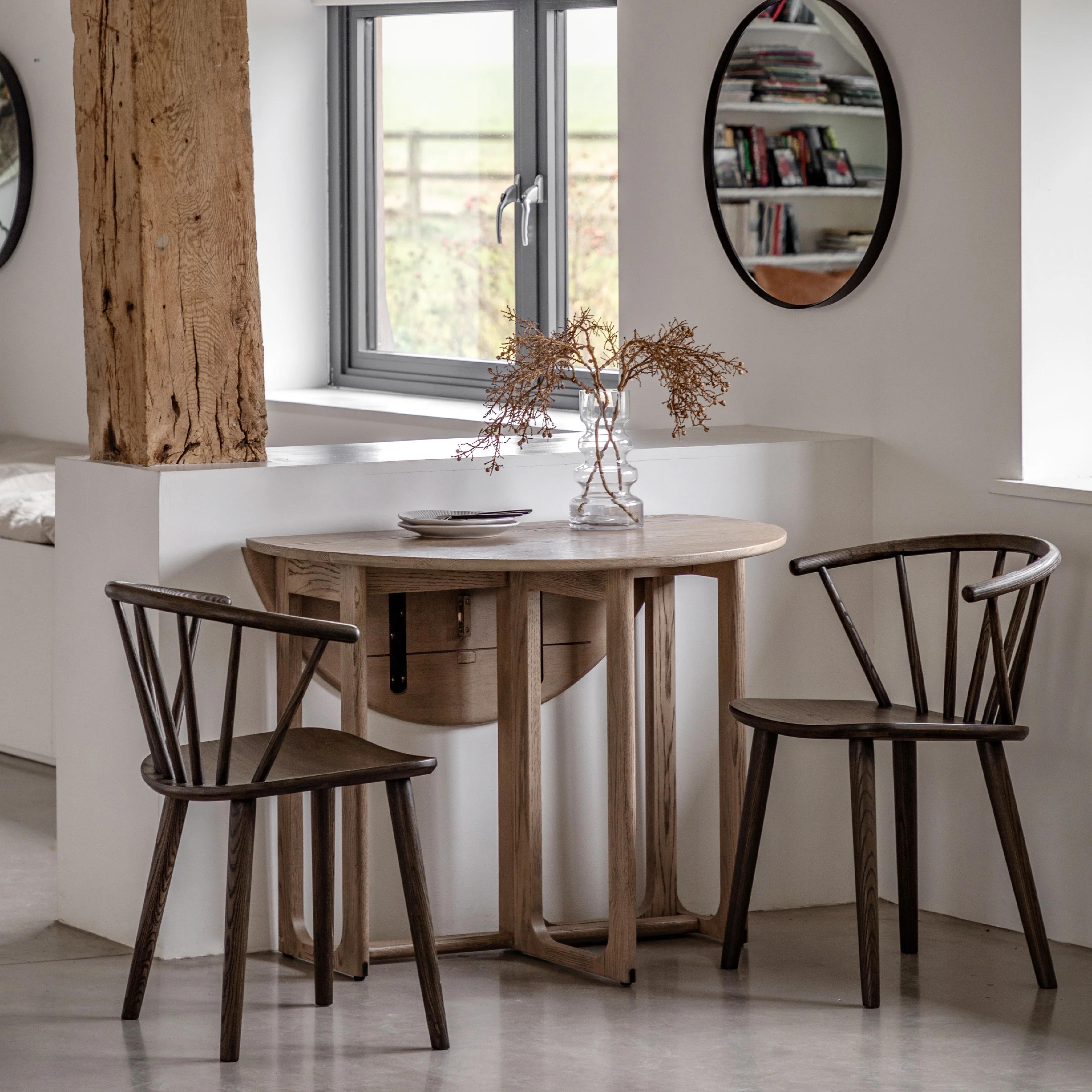 Craft Oak Folding Round Dining Table | Smoked - Image 2