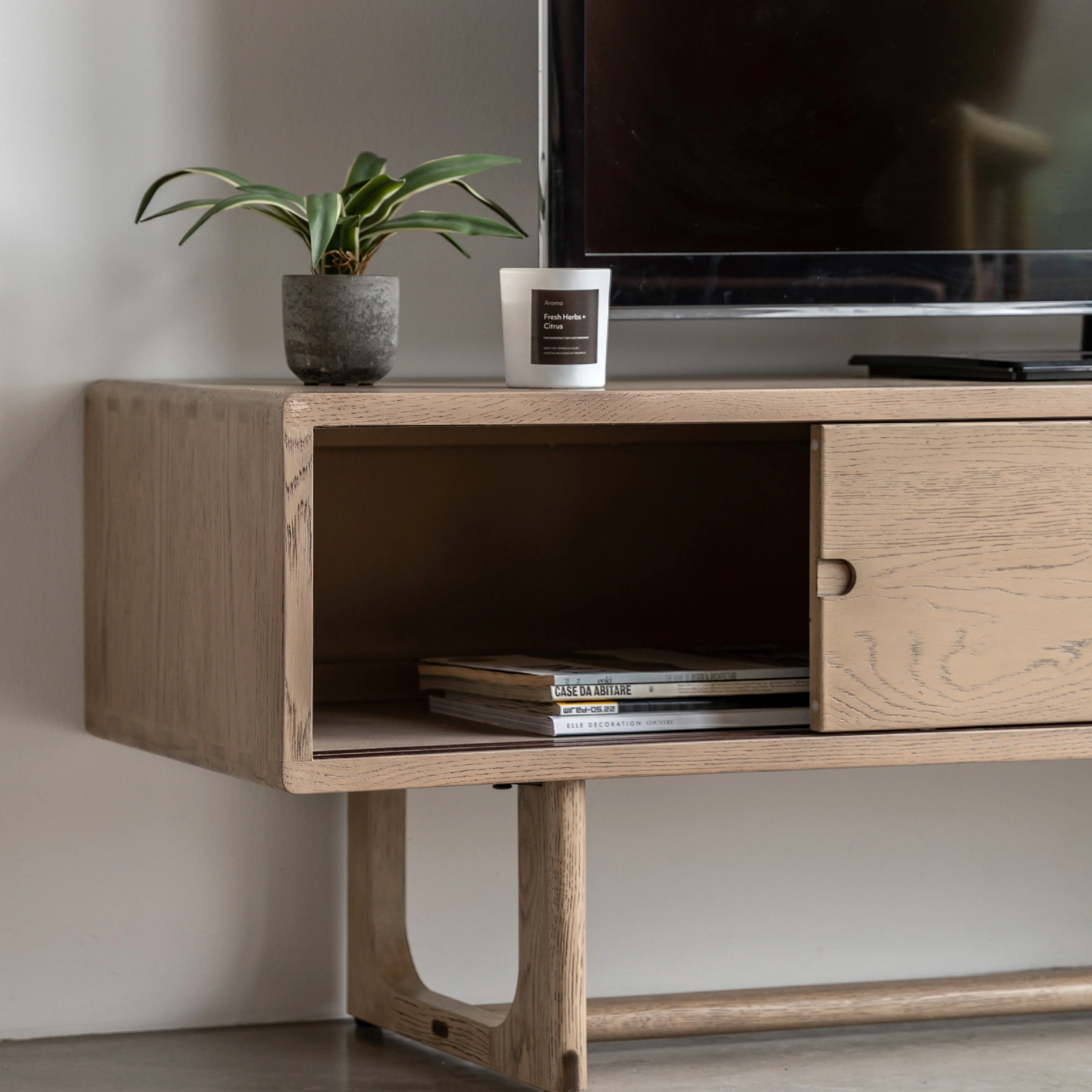 Craft Oak Media Unit | Smoked - Image 2