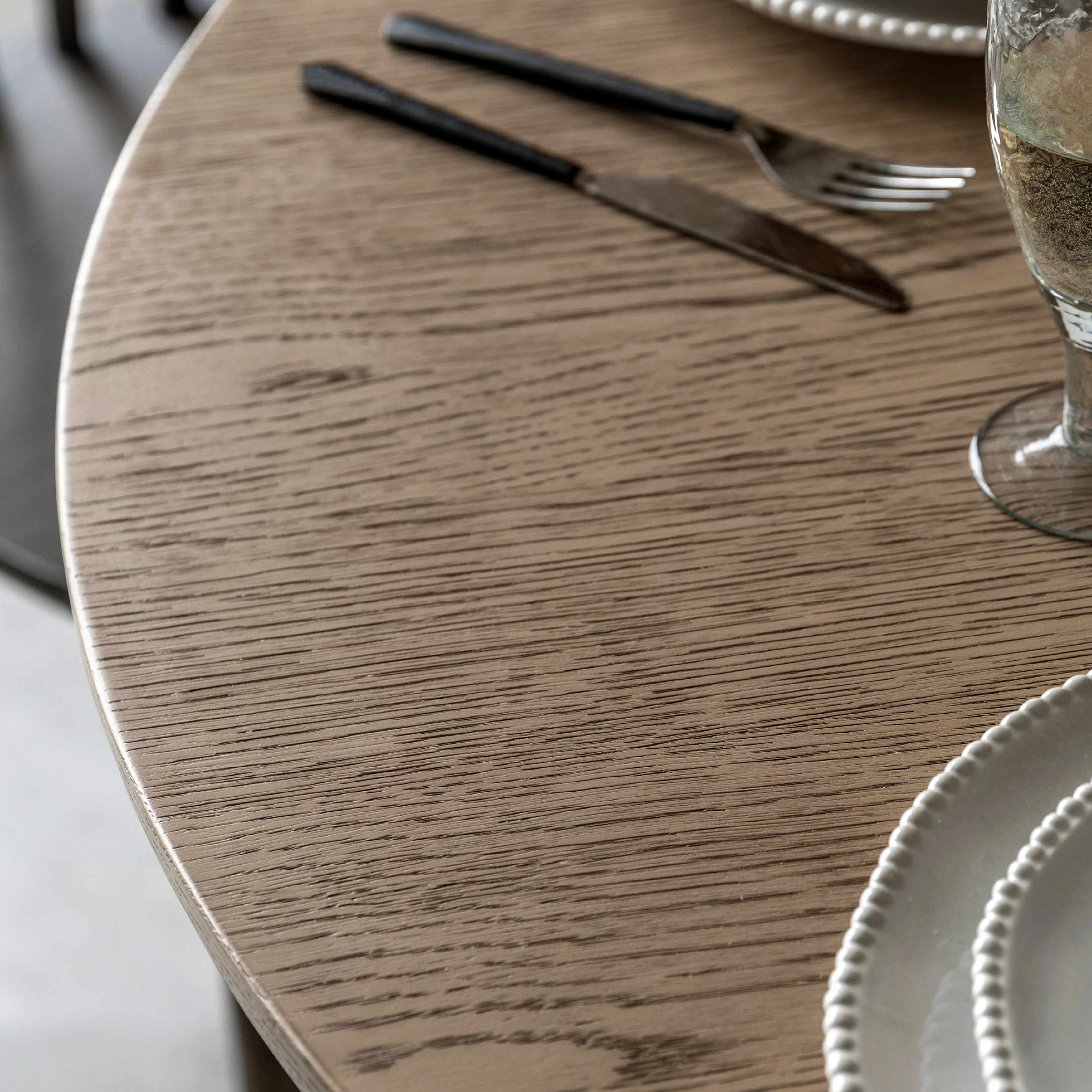 Craft Oak Round Dining Table | Smoked - Image 2