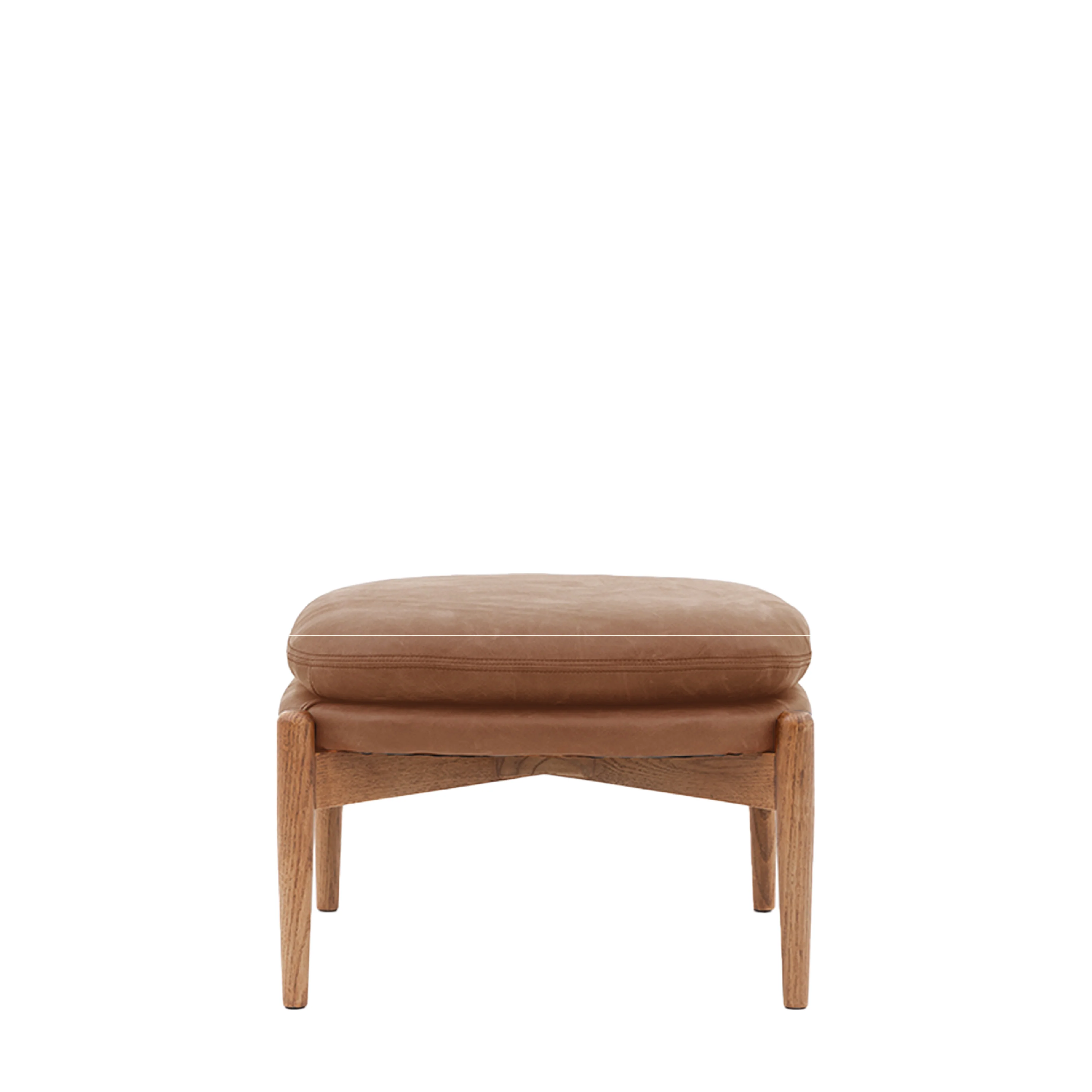 Datsun Leather Footstool | Antique Brown - Image 3