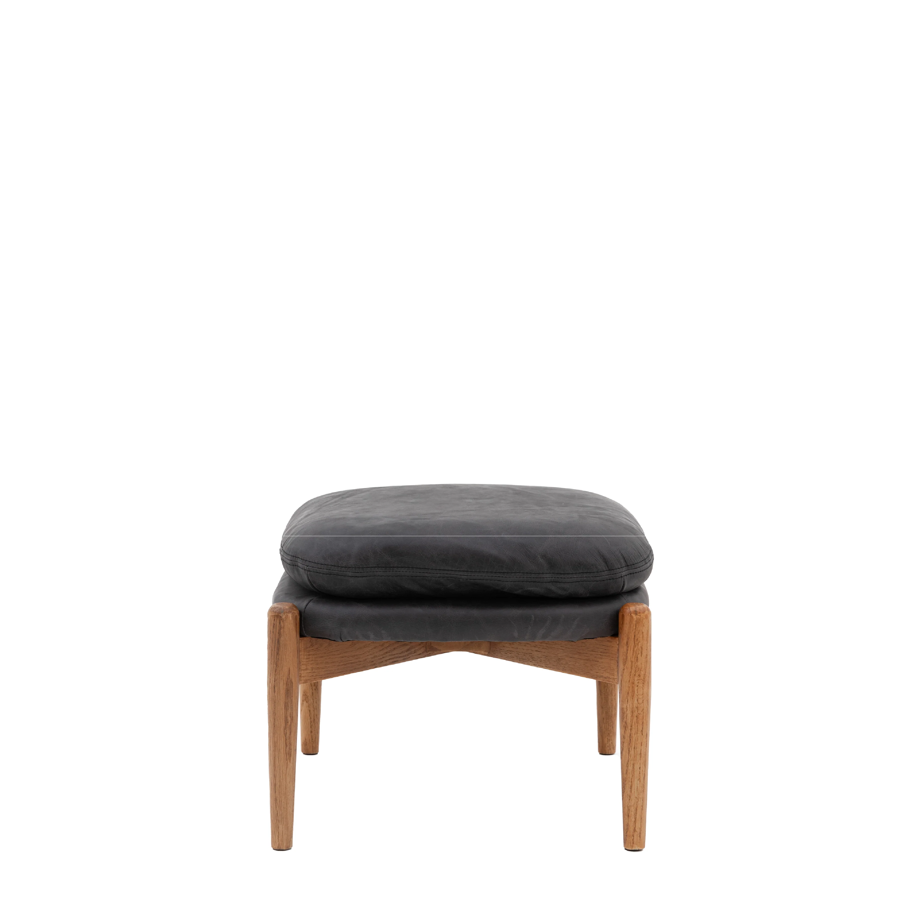 Datsun Leather Footstool | Antique Ebony - Image 4