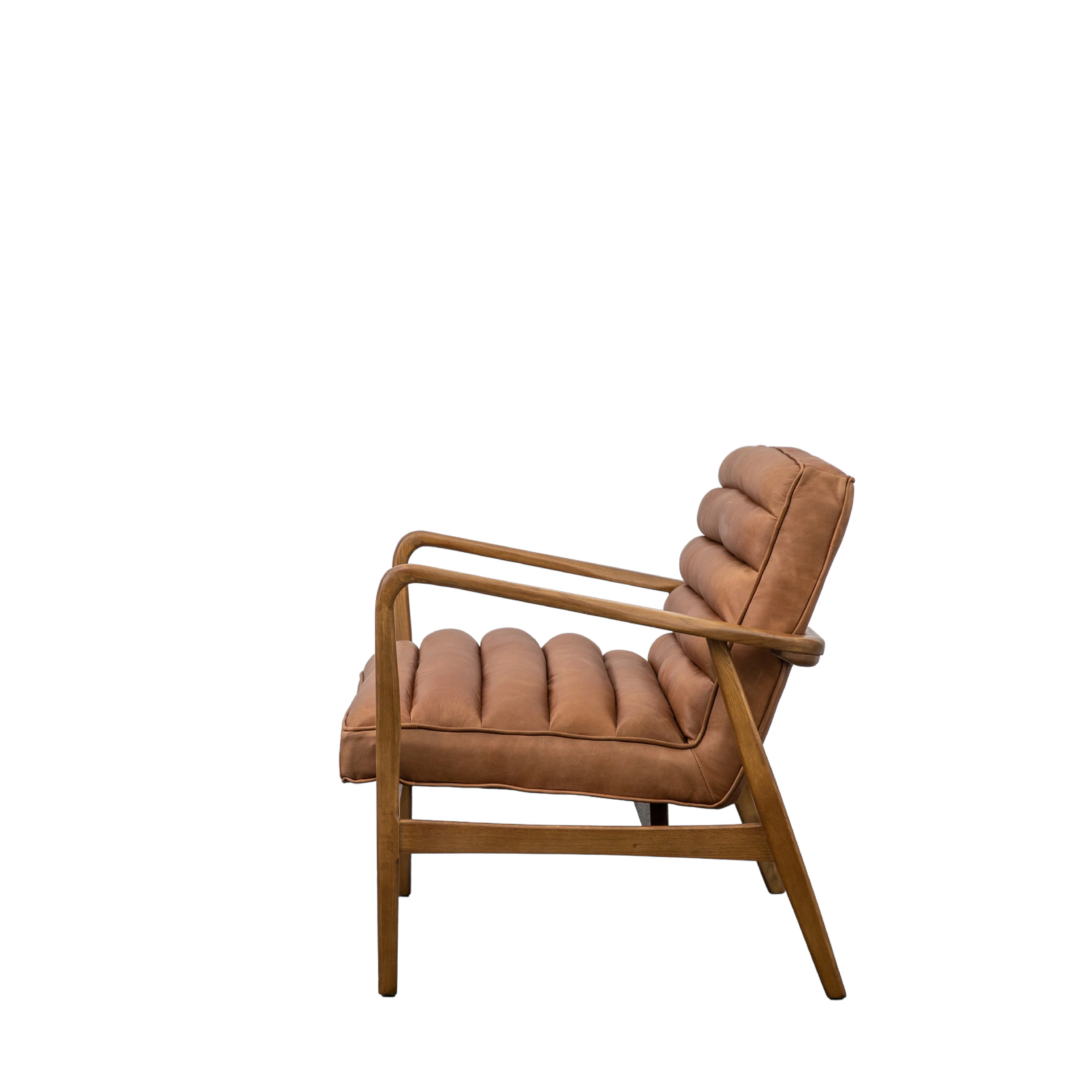 Datsun Leather Mid-Century Modern 2 Seat Sofa | Vintage Brown - Image 4