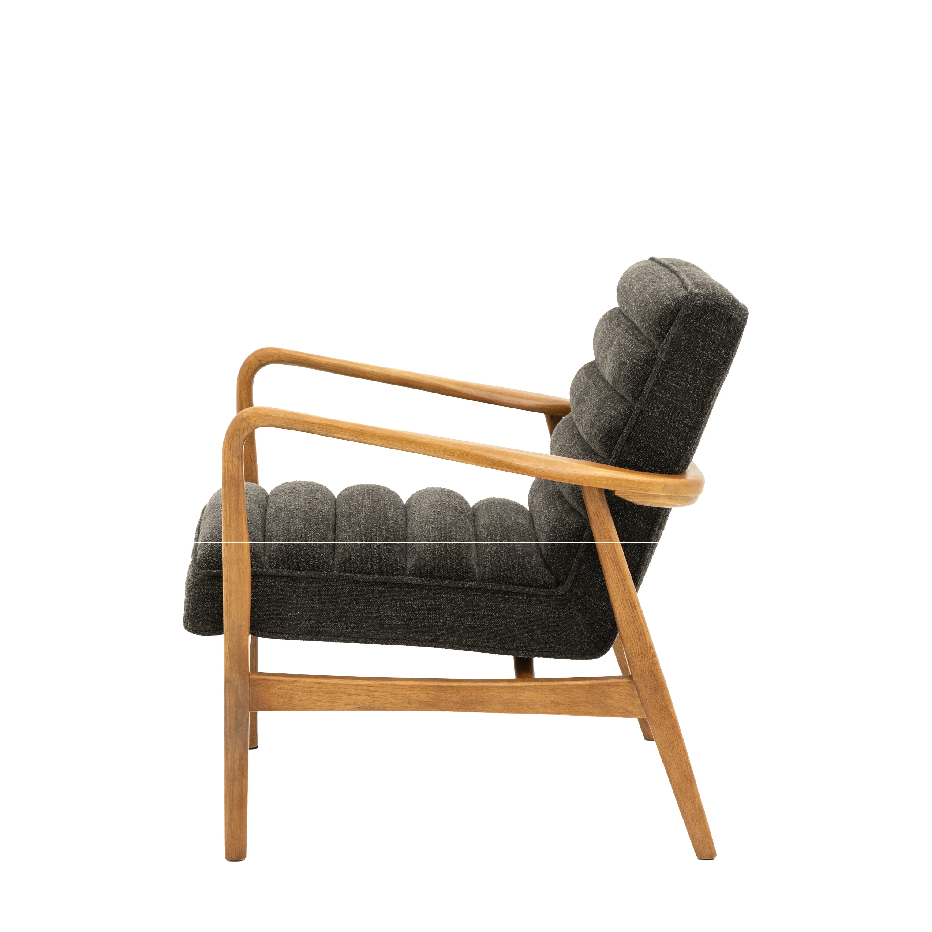 Datsun Mid-Century Modern Boucle Armchair | Charcoal - Image 4