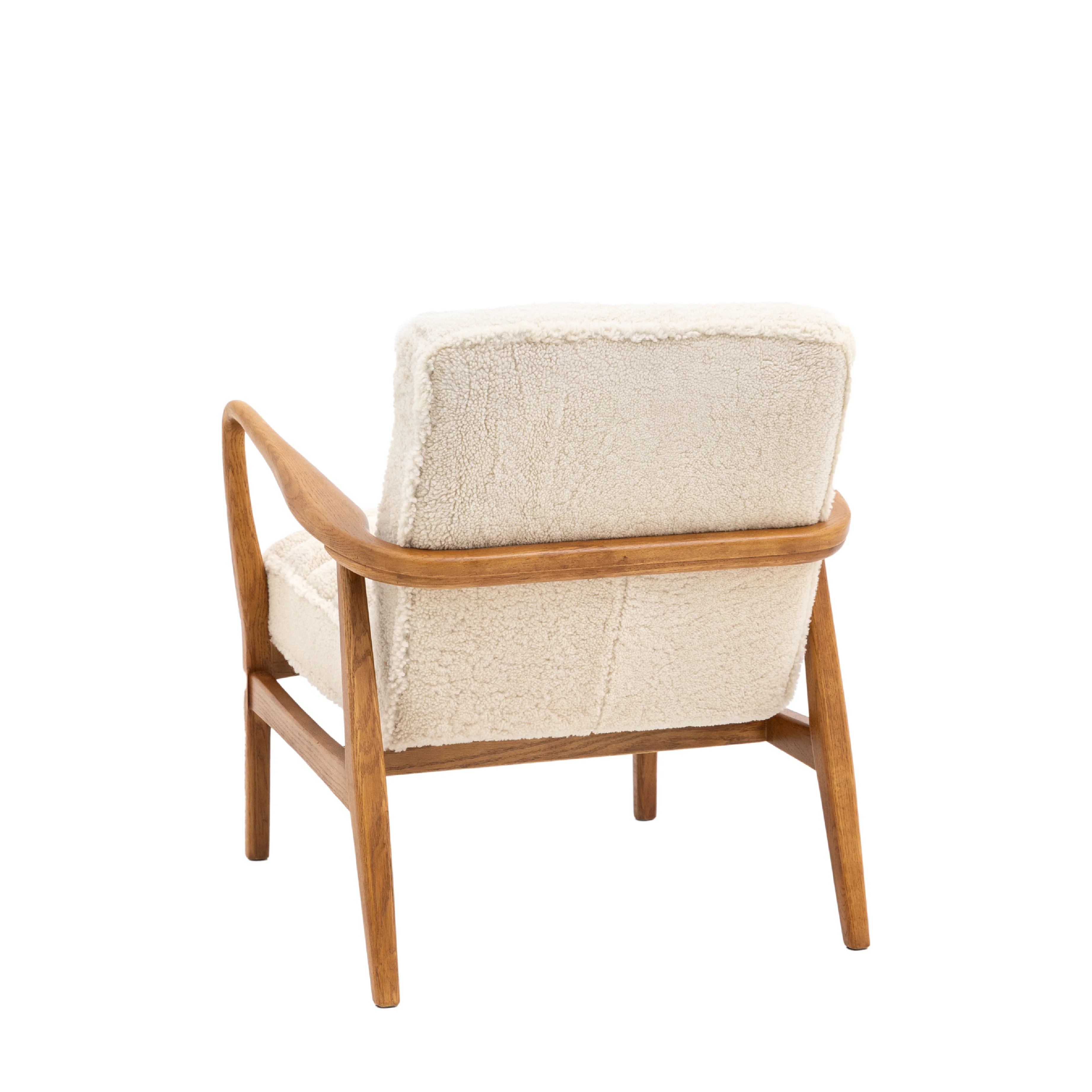 Datsun Mid-Century Modern Sheepskin Armchair | Cream - Image 4