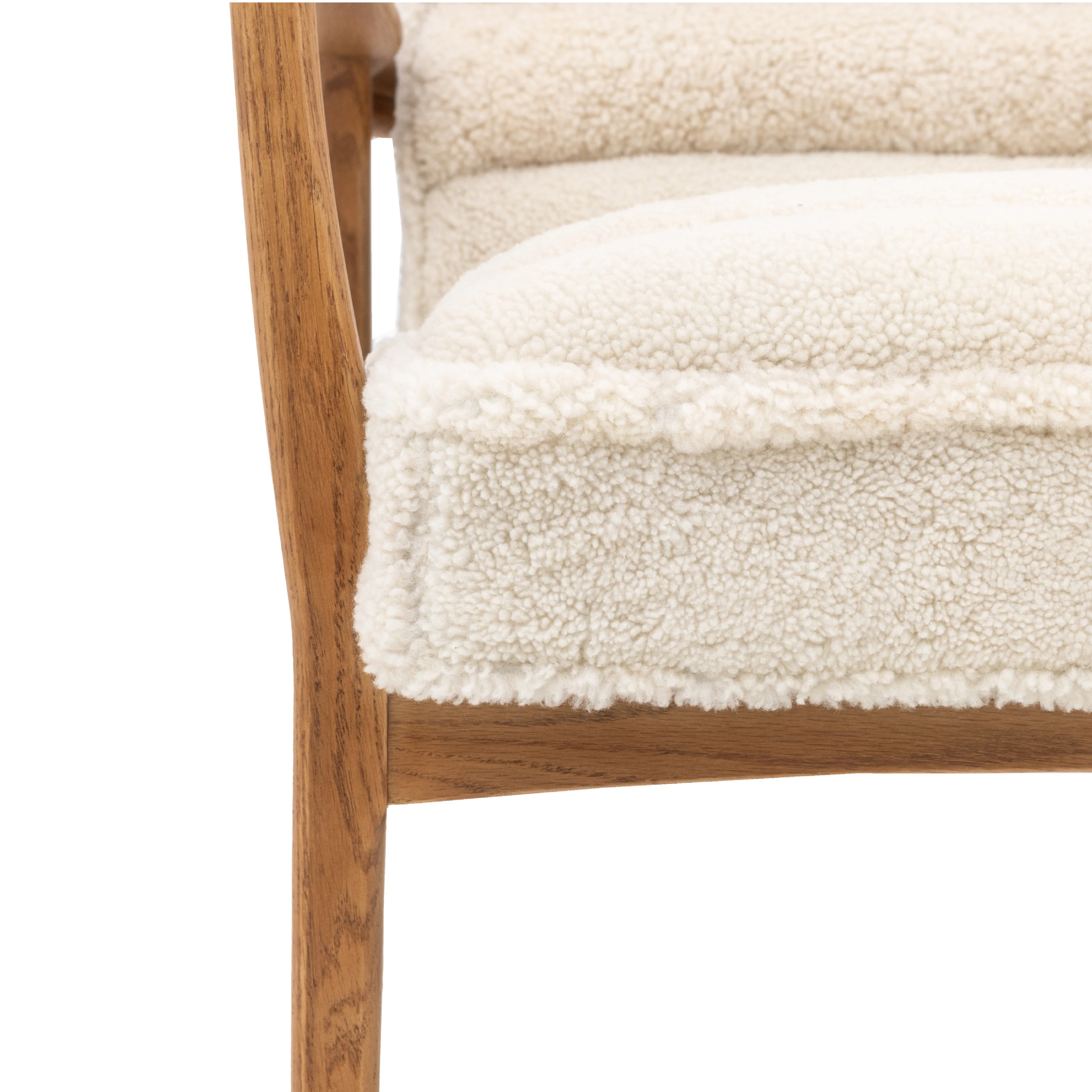 Datsun Mid-Century Modern Sheepskin Armchair | Cream - Image 5