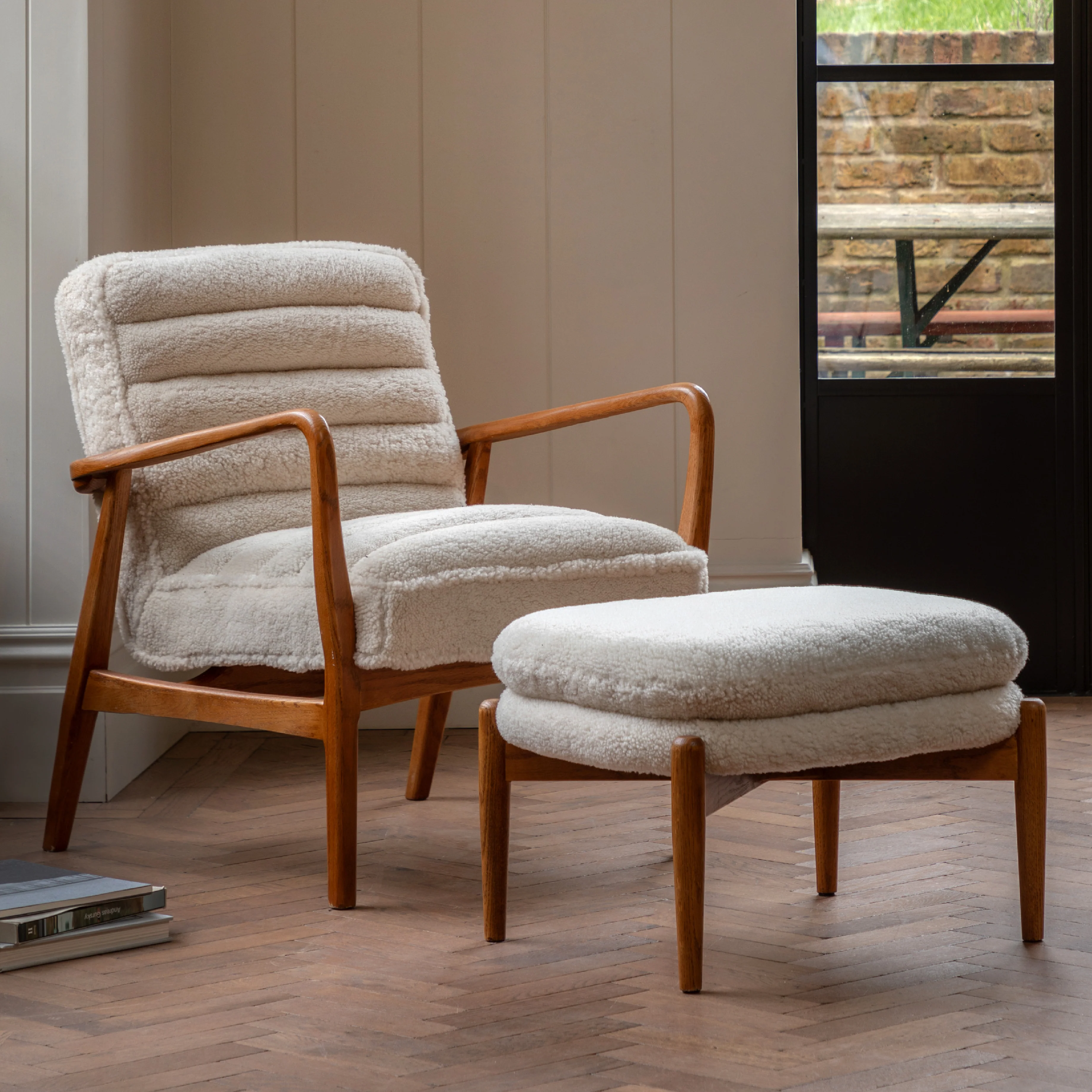 Datsun Sheepskin Footstool | Cream - Image 2