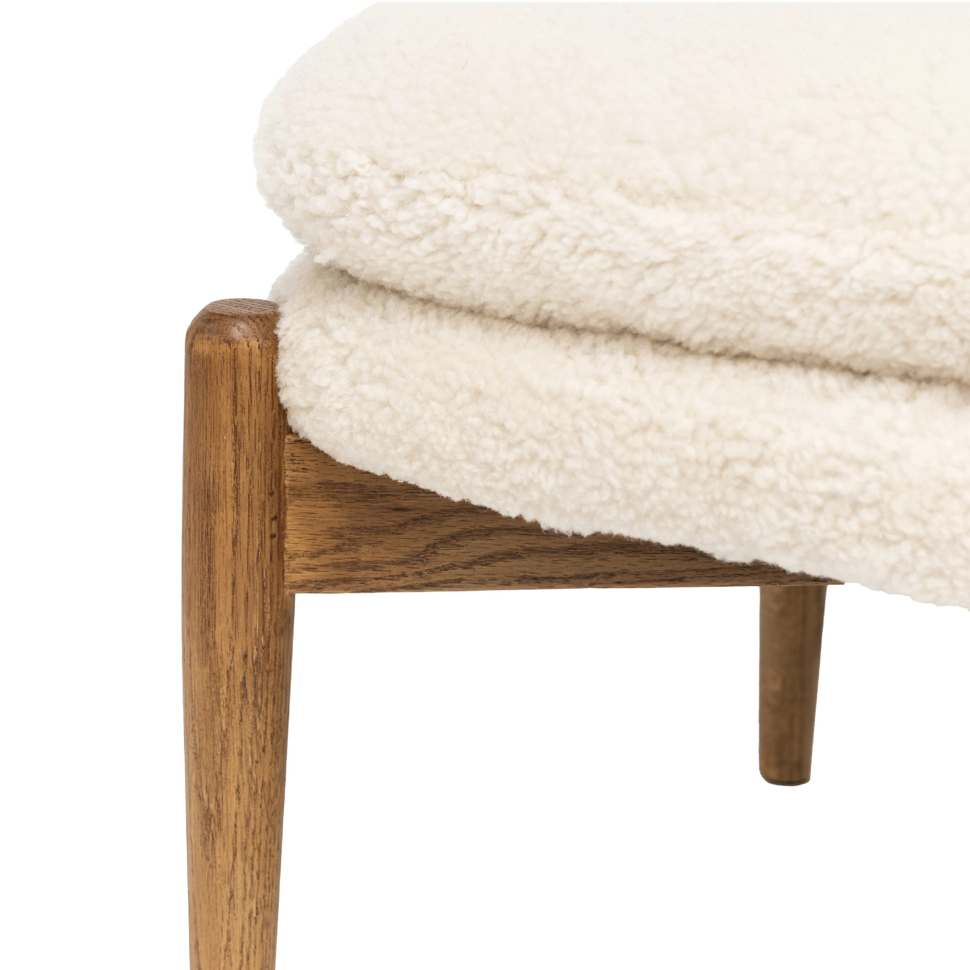 Datsun Sheepskin Footstool | Cream - Image 5