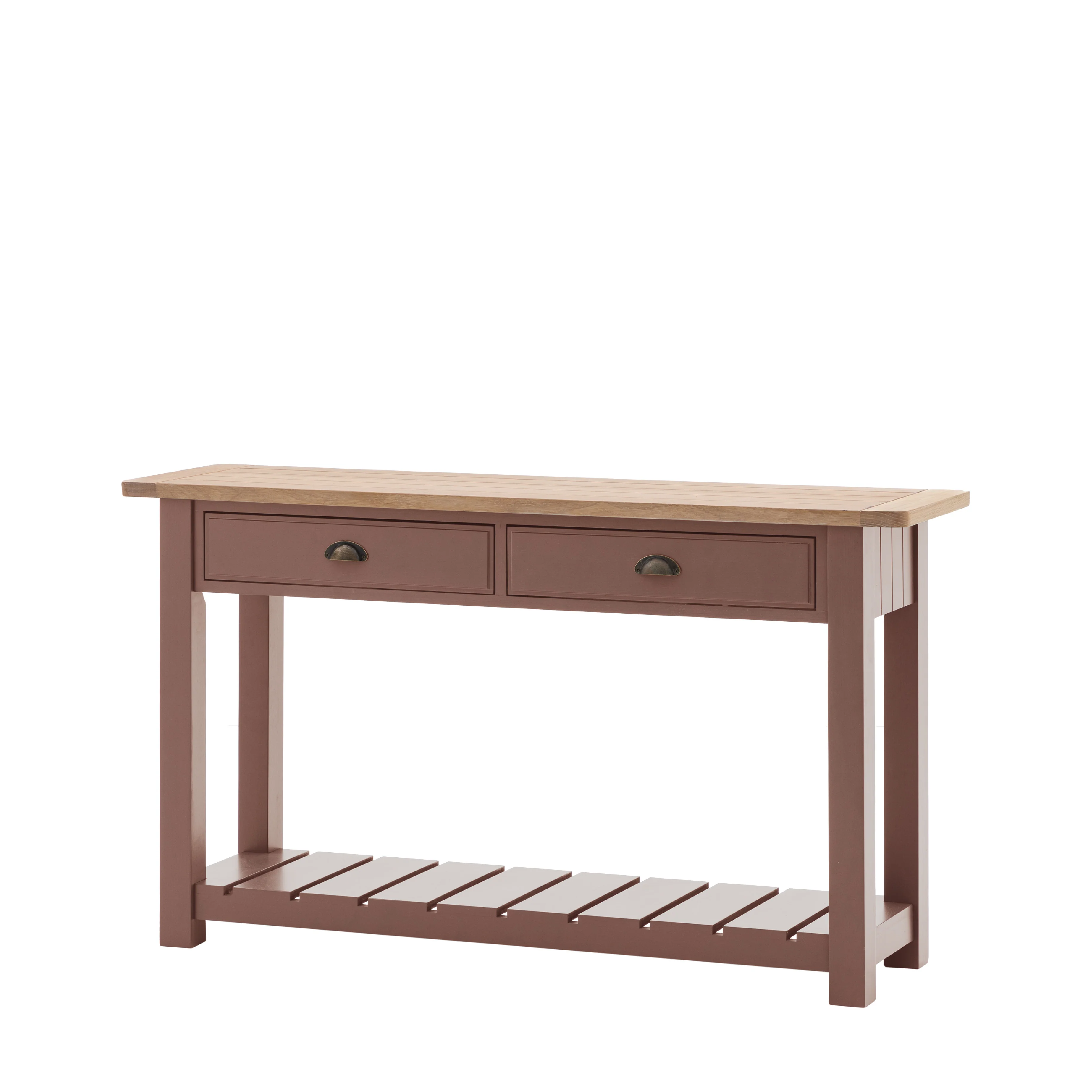 Eton Farmhouse 2 Drawer Console Table | Clay - Image 3