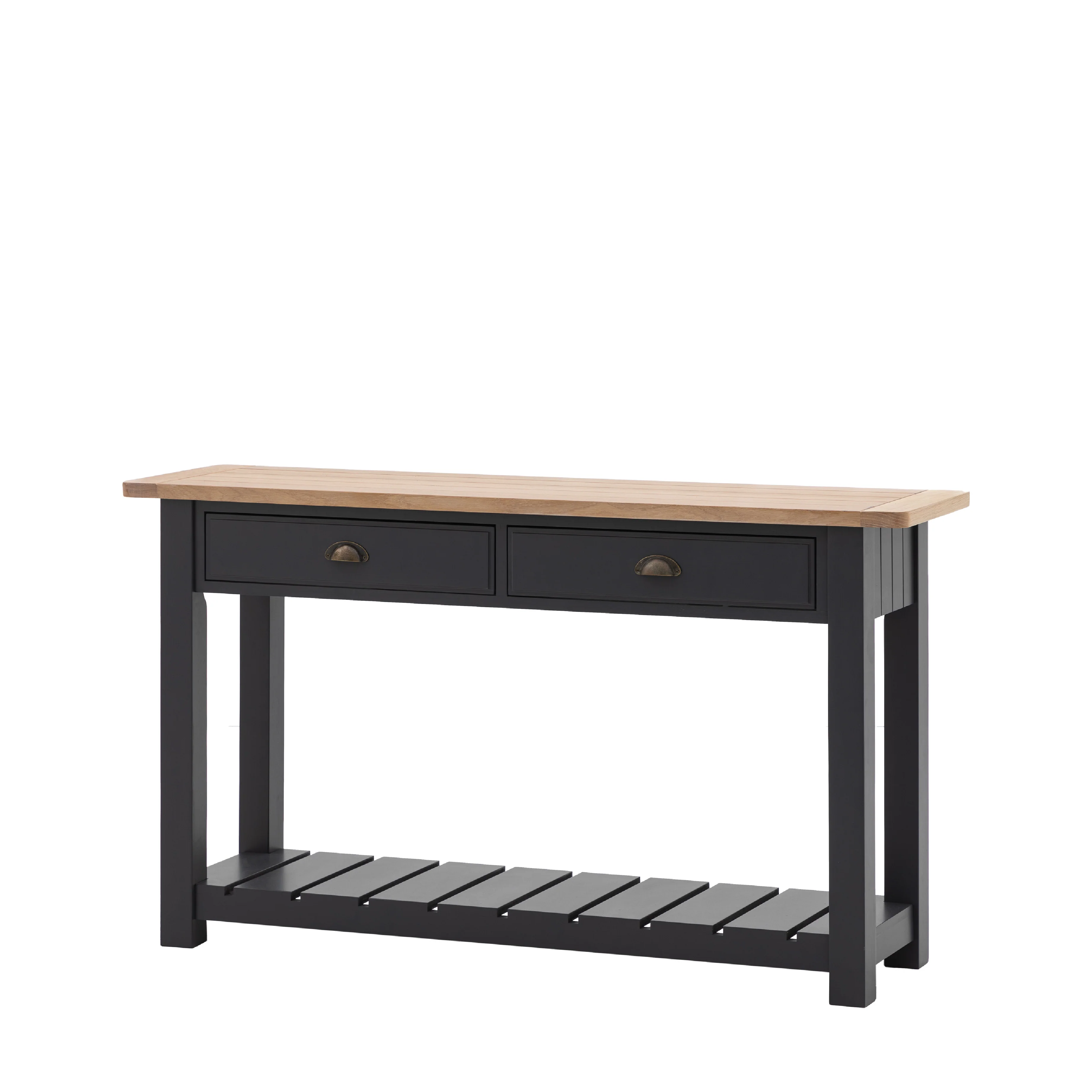 Eton Farmhouse 2 Drawer Console Table | Meteor - Image 3