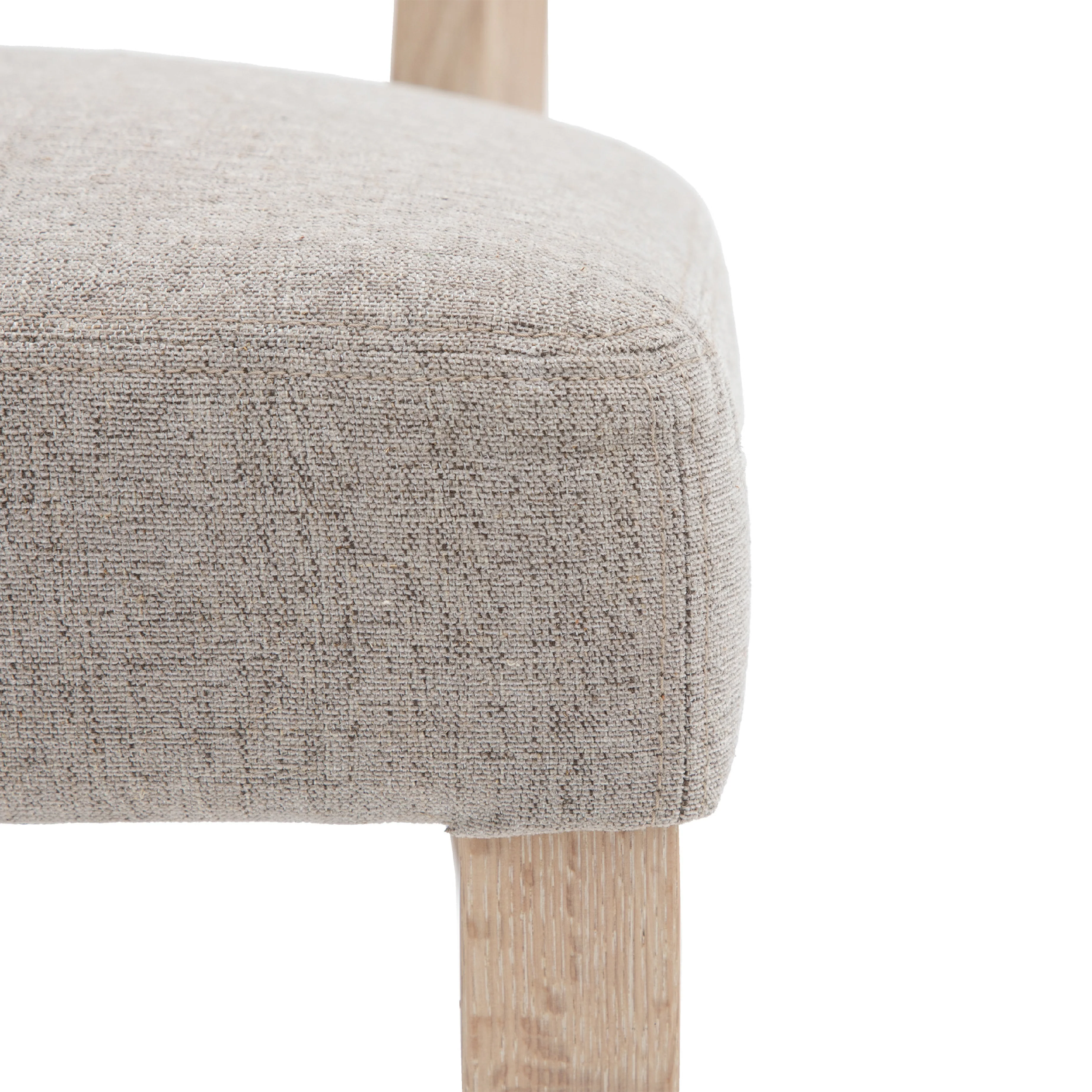 Eton Farmhouse Upholstered Dining Chairs | Natural | Set of 2 - Image 2