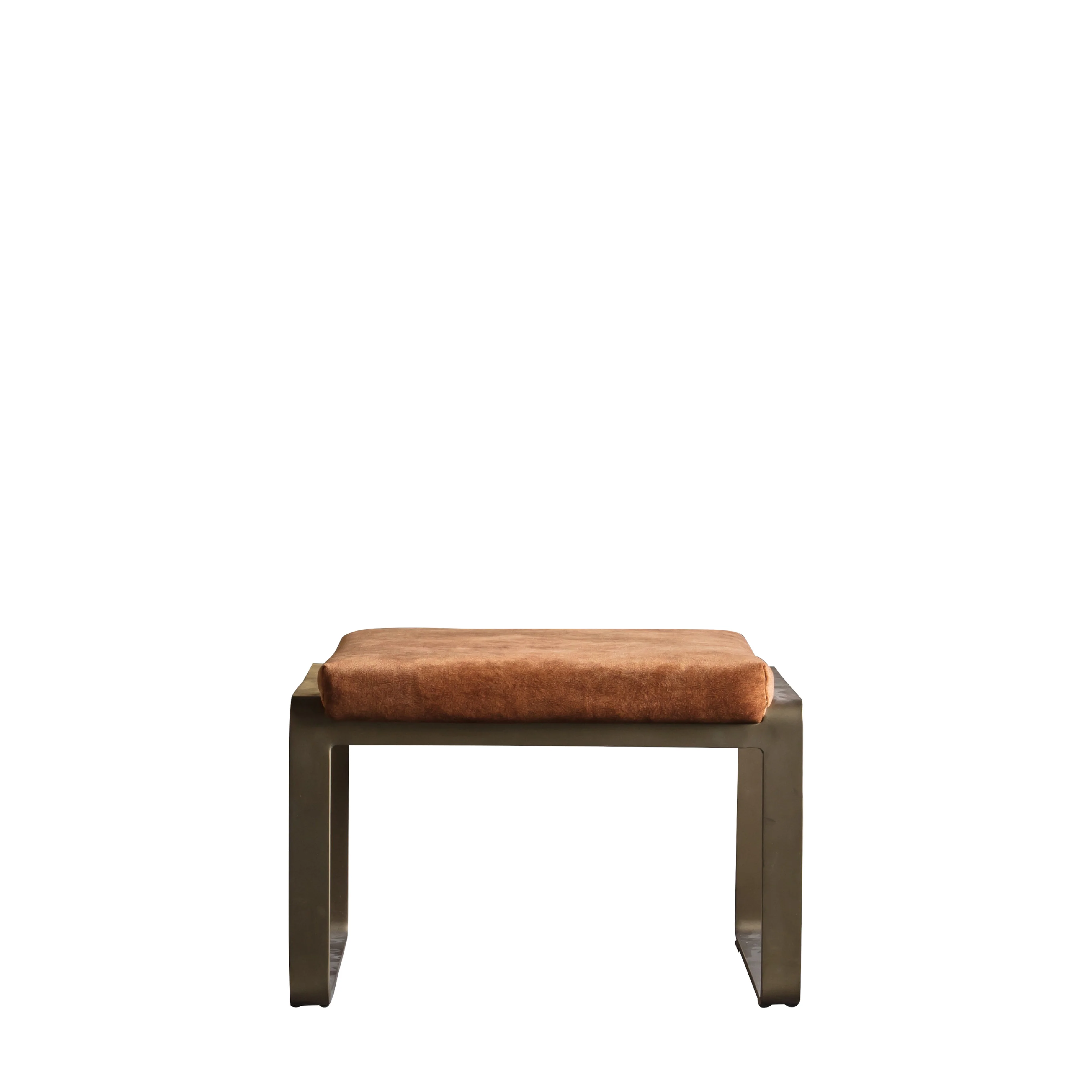 Fabien Upholstered Footstool | Ochre/Gold - Image 3